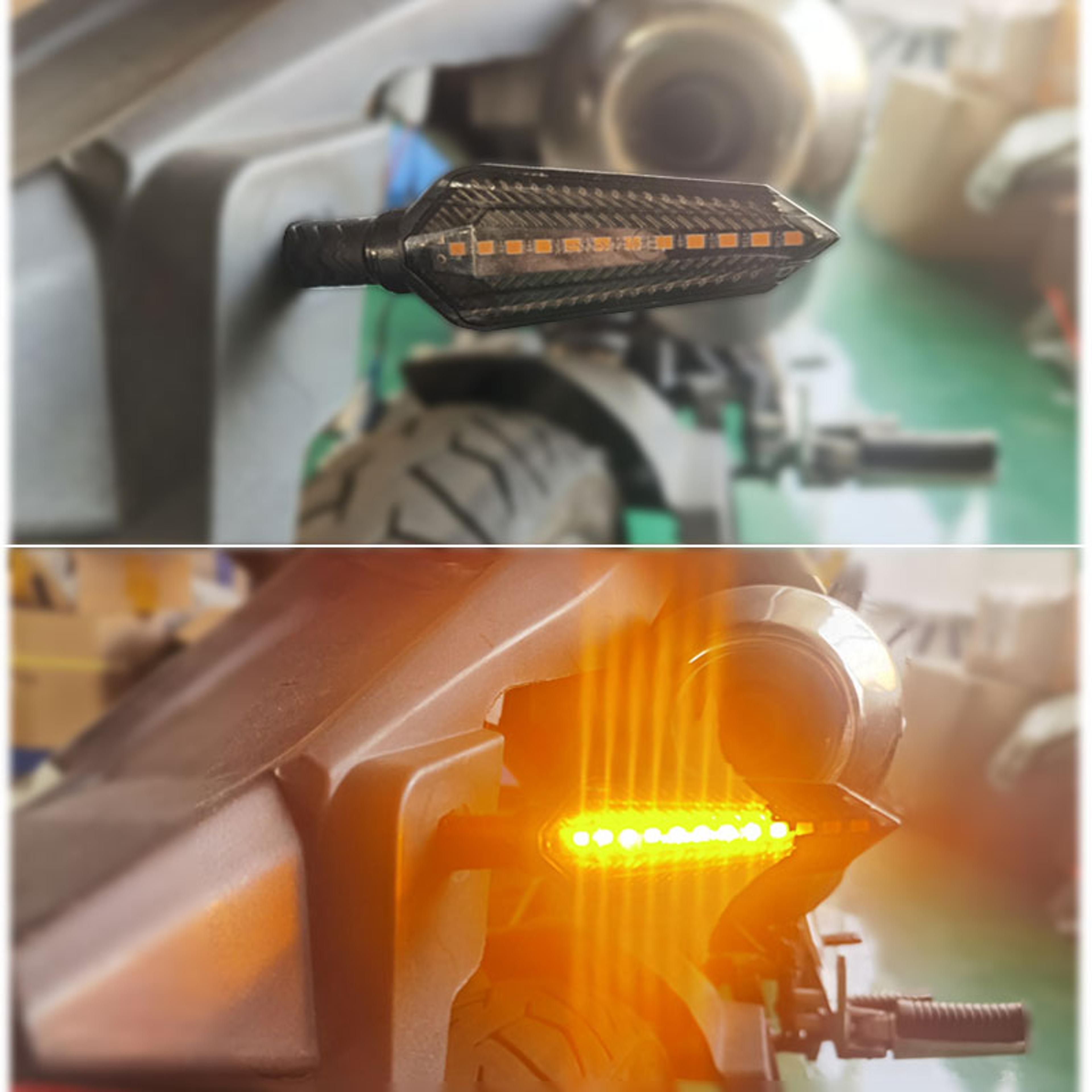 motorcycle led turn signals with sequential amber lights