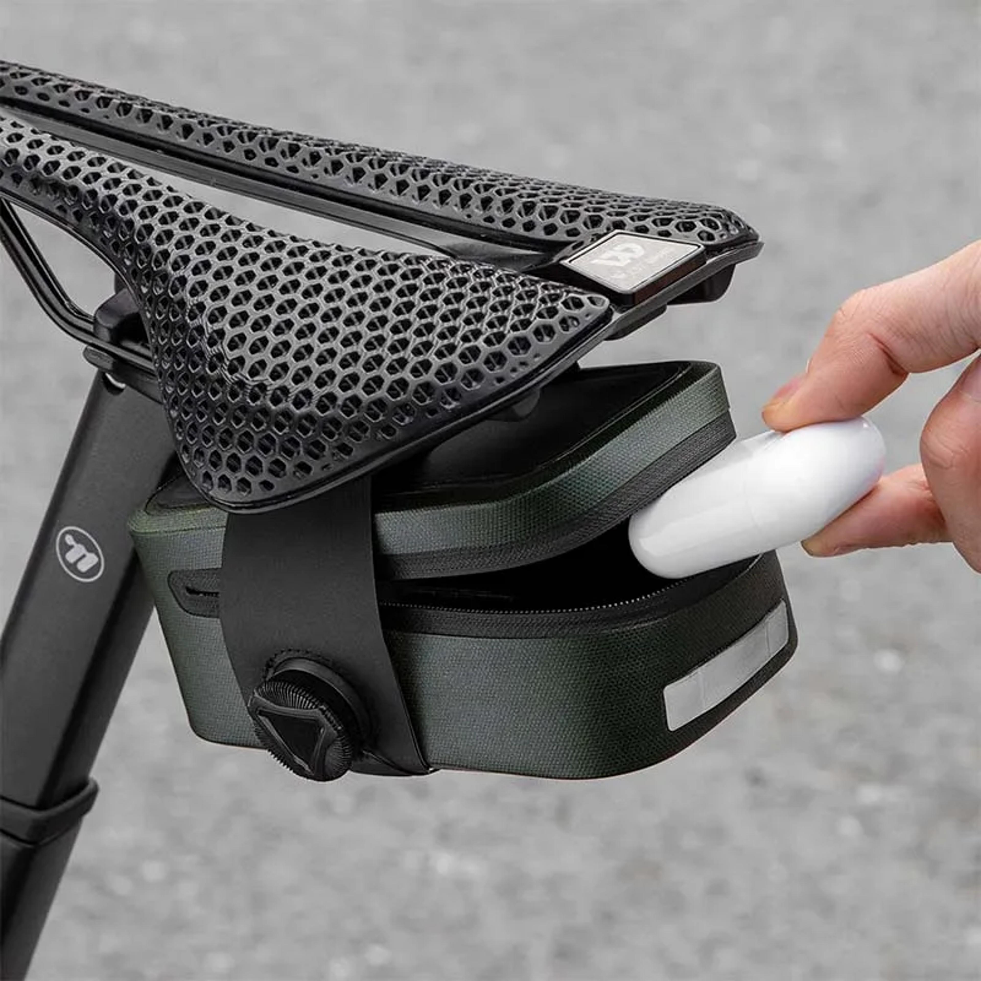 waterproof mini bicycle saddle bag with secure rotating buckle