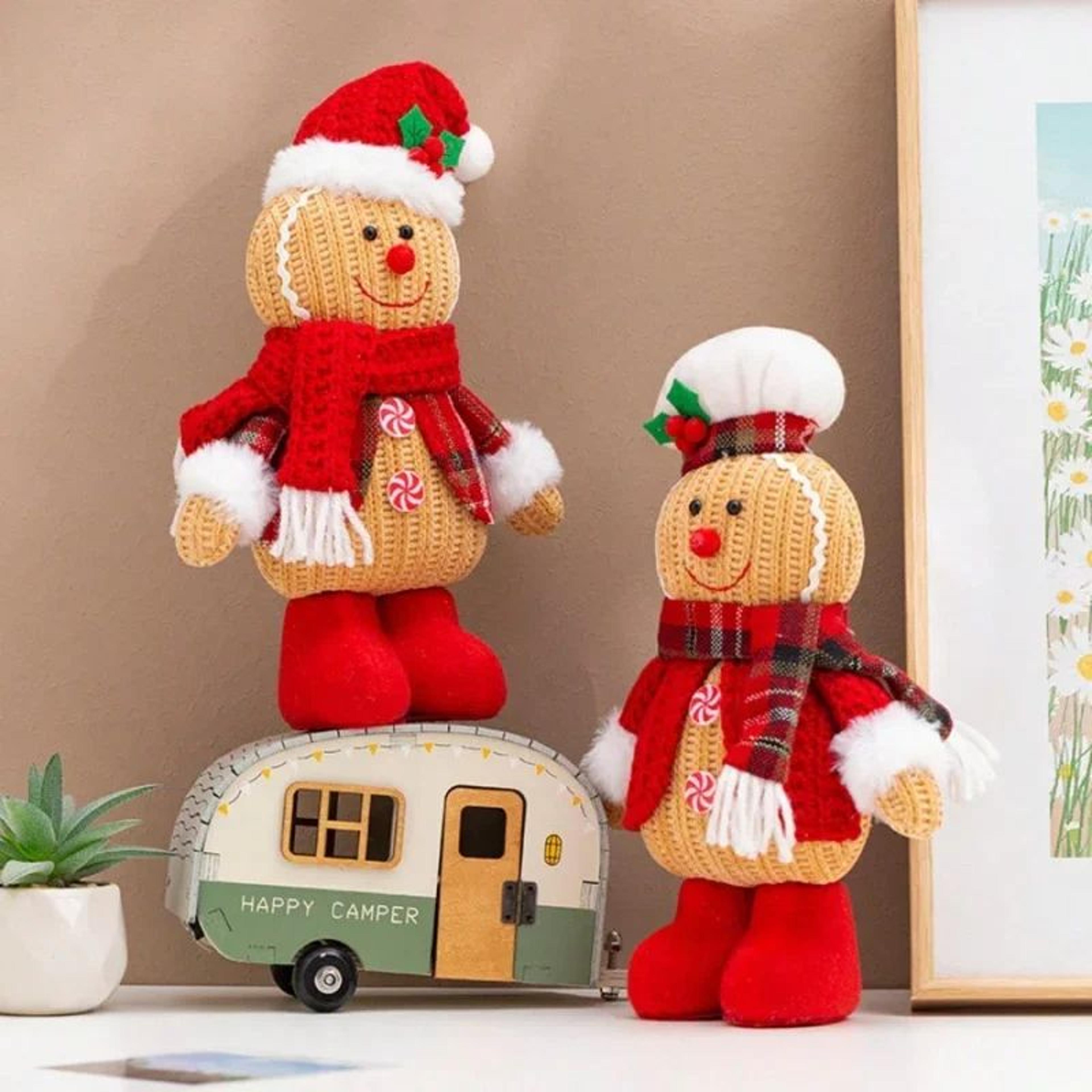 christmas gingerbread doll, cute gingerbread man design, toy, stuffed pillow decoration, festive holiday gift idea