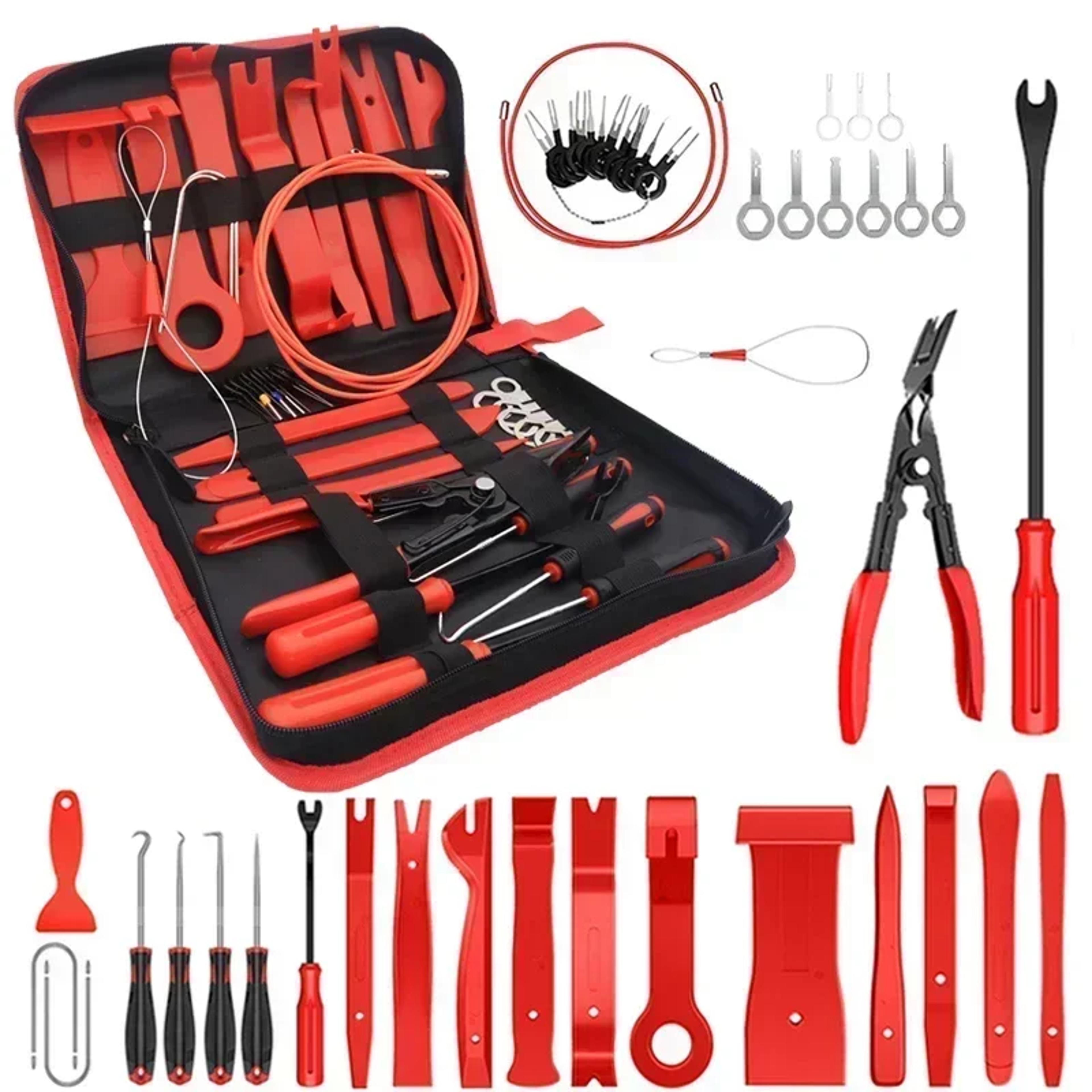 auto plastic clips puller set, car interior trim removal tool kit, diy panel disassembly tools for car upgrades