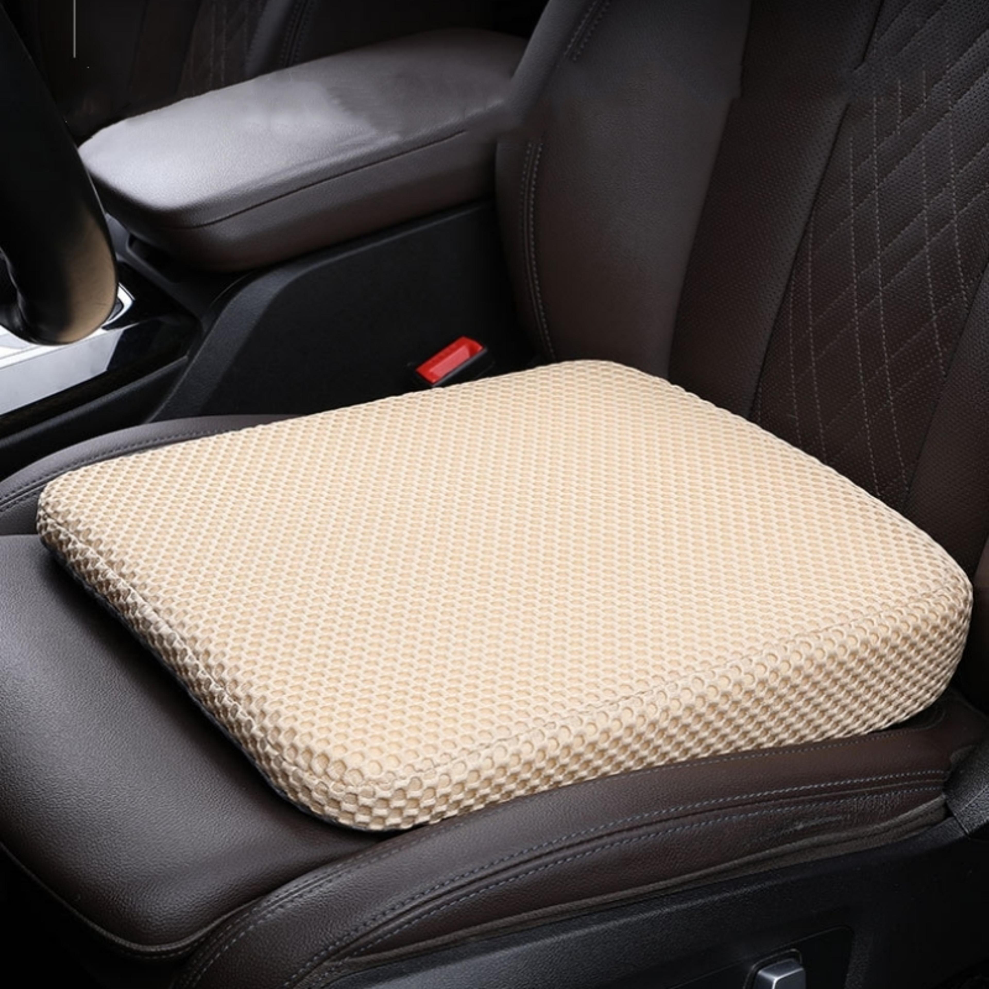 memory foam car seat cushion for sedentary car drivers, thickened height pad, anti slip beveled design leveling pad