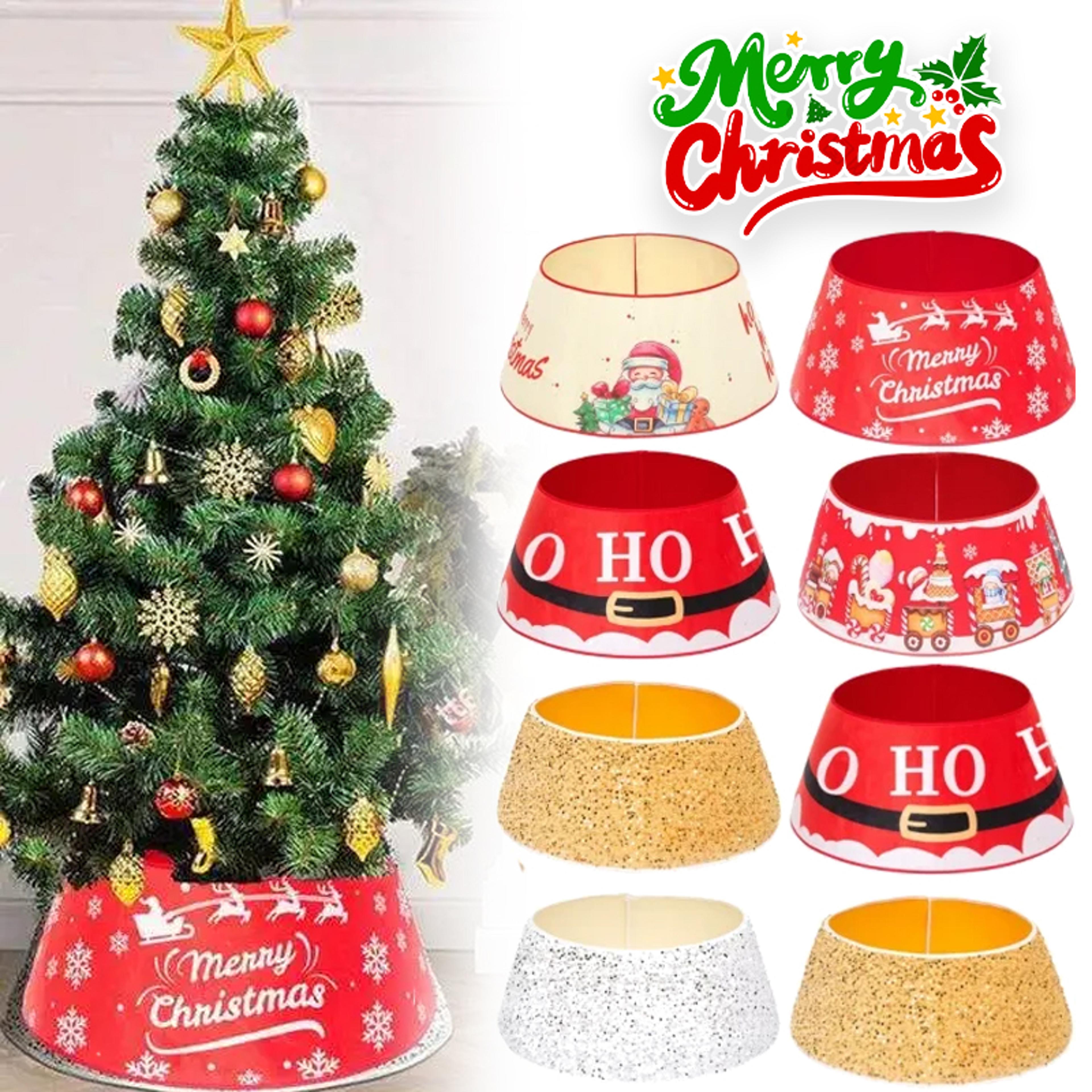decorative holiday home decor, artificial christmas tree skirt, pine tree ring base cover