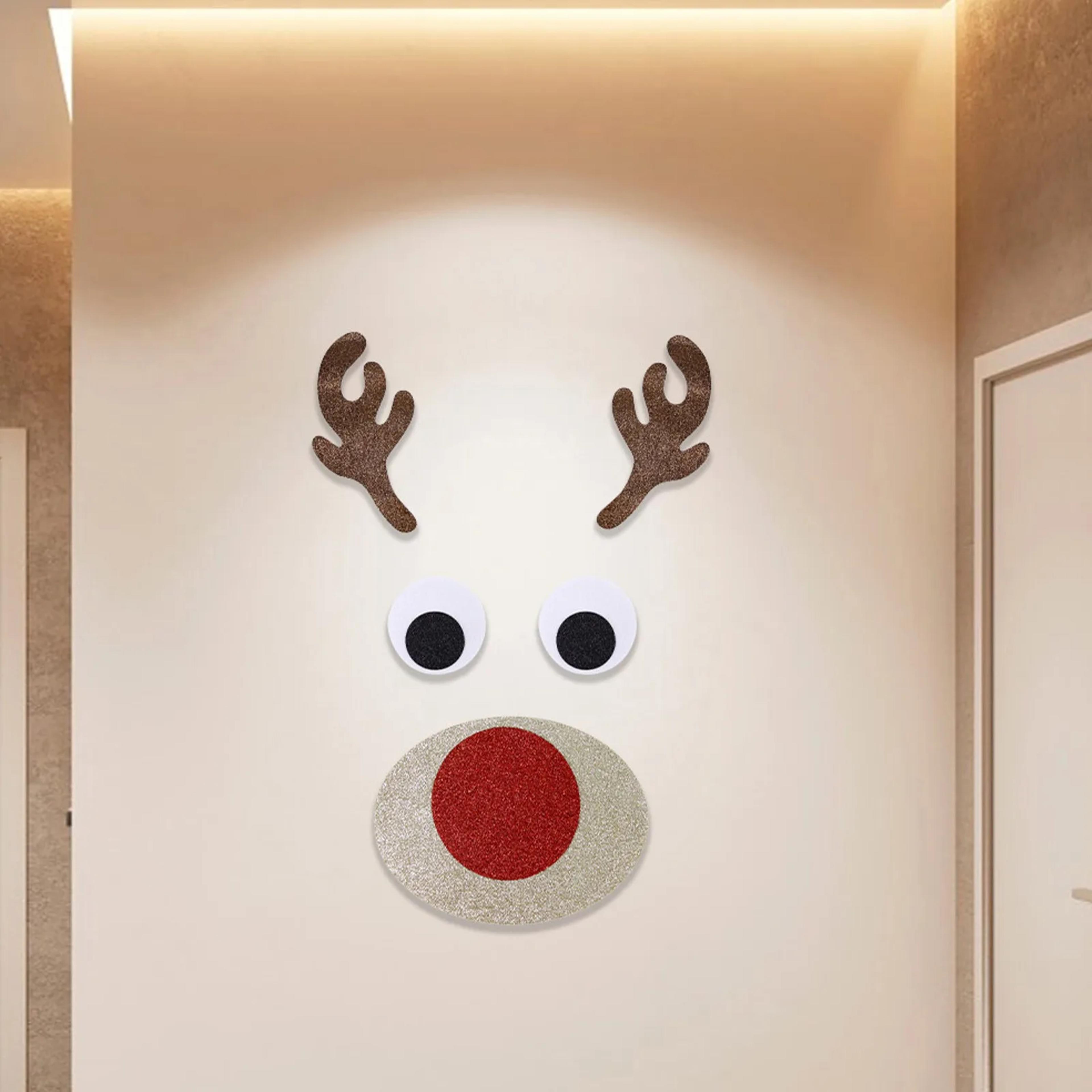 felt cloth snowman, elk wall sticker, christmas door window stickers santa claus christmas home decoration