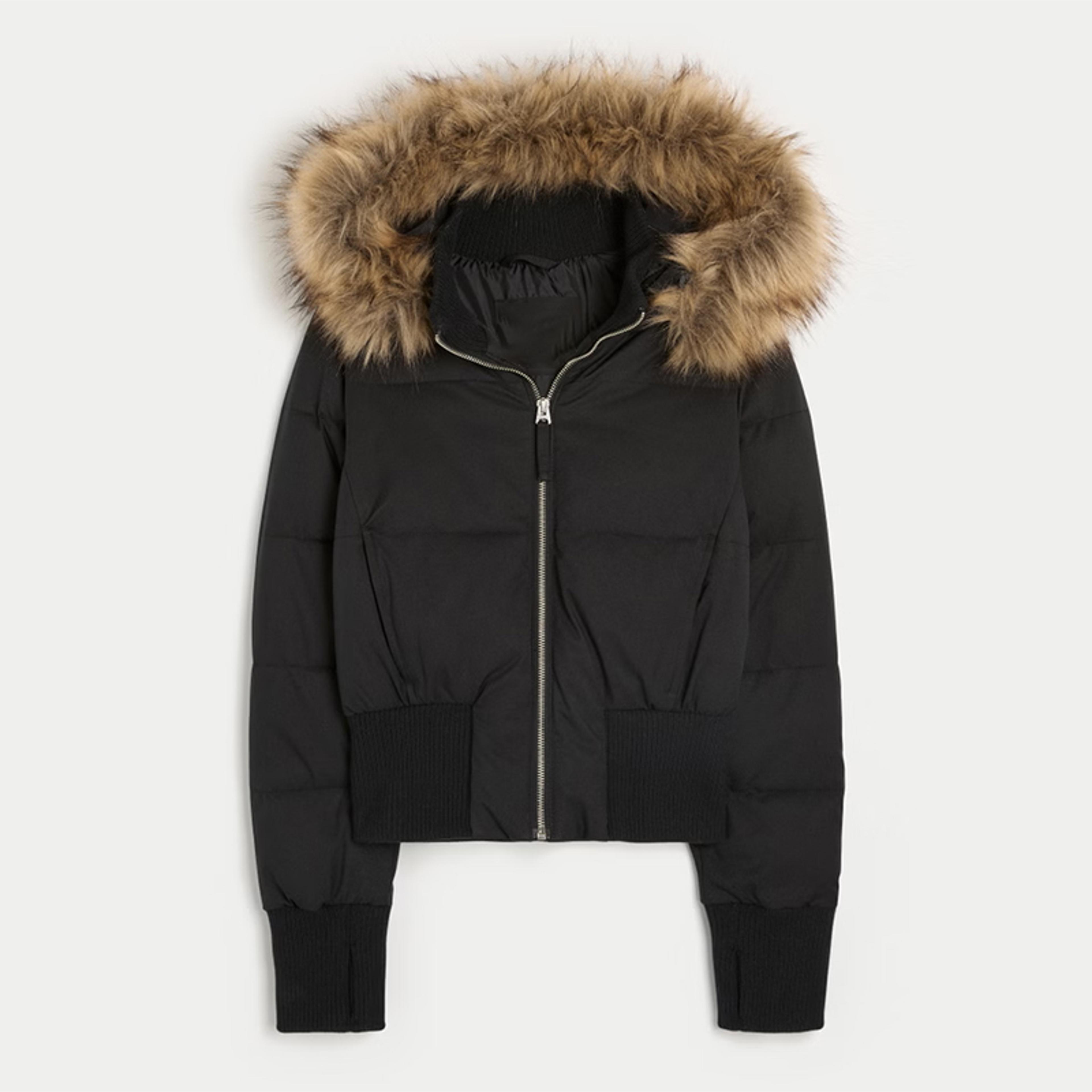 faux fur hooded quilted jacket for women – stay warm & stylish this winter