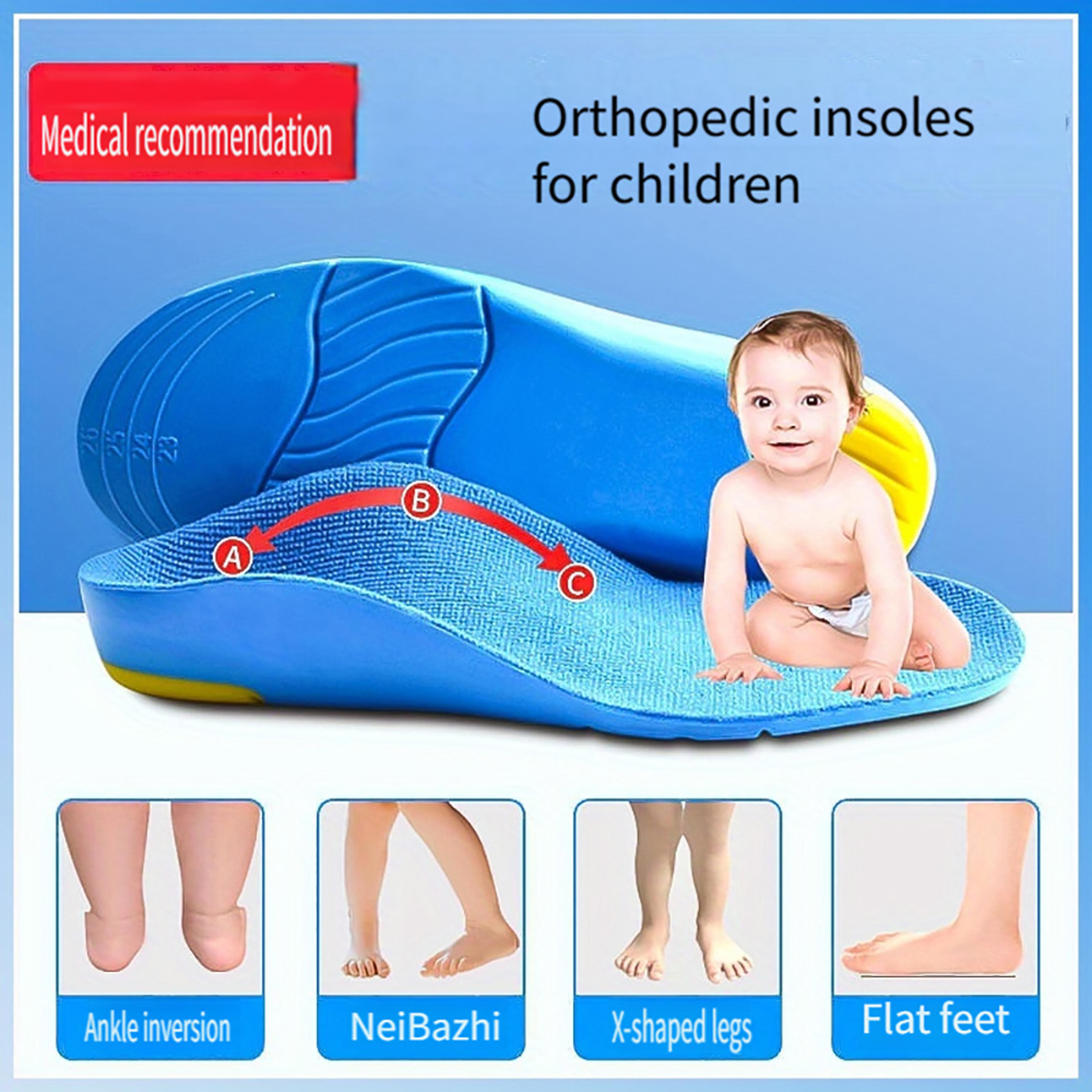 kids orthotic insoles for flat feet, arch support, cushioning for active kids