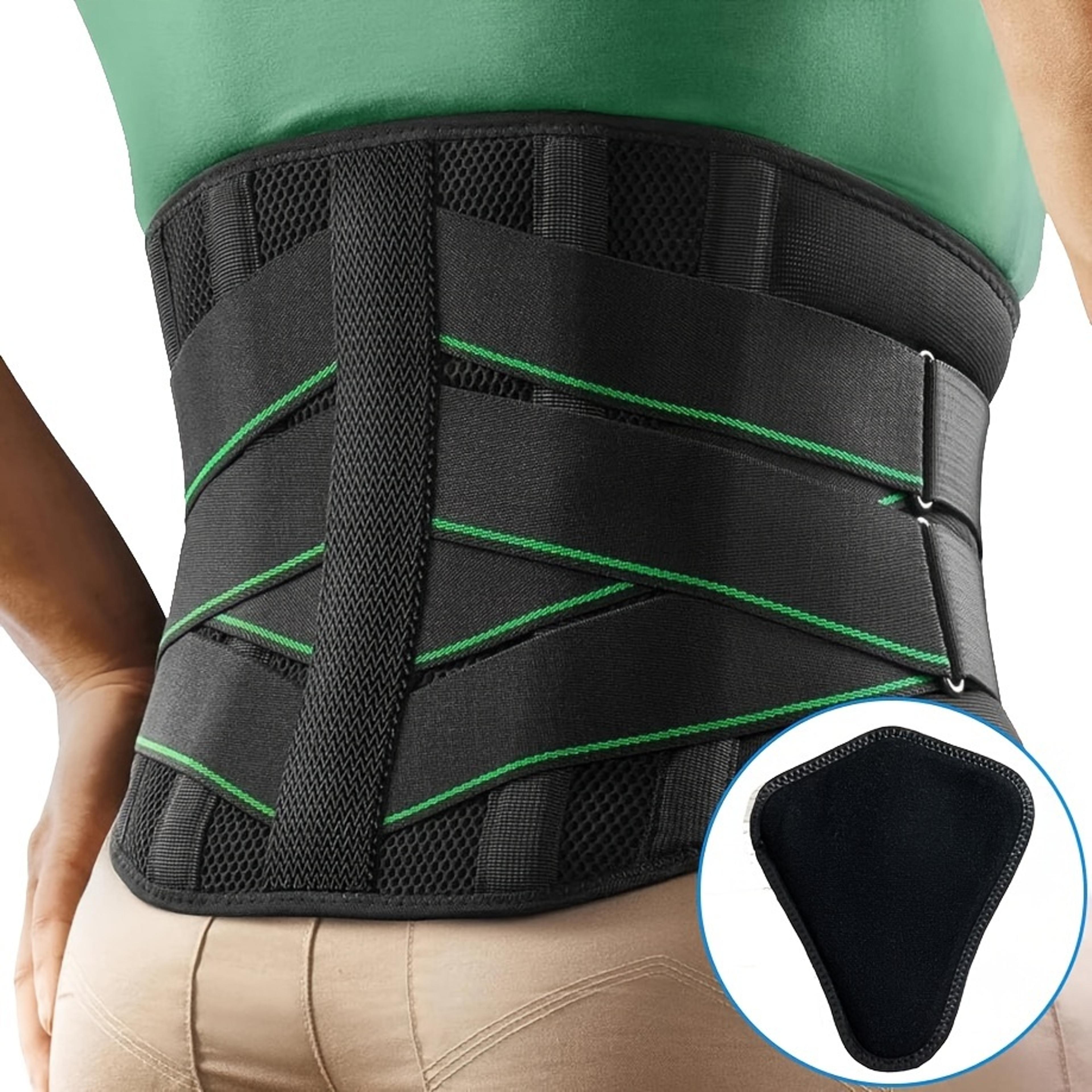 adjustable back brace for lower back pain relief with lumbar support and breathable compression fit