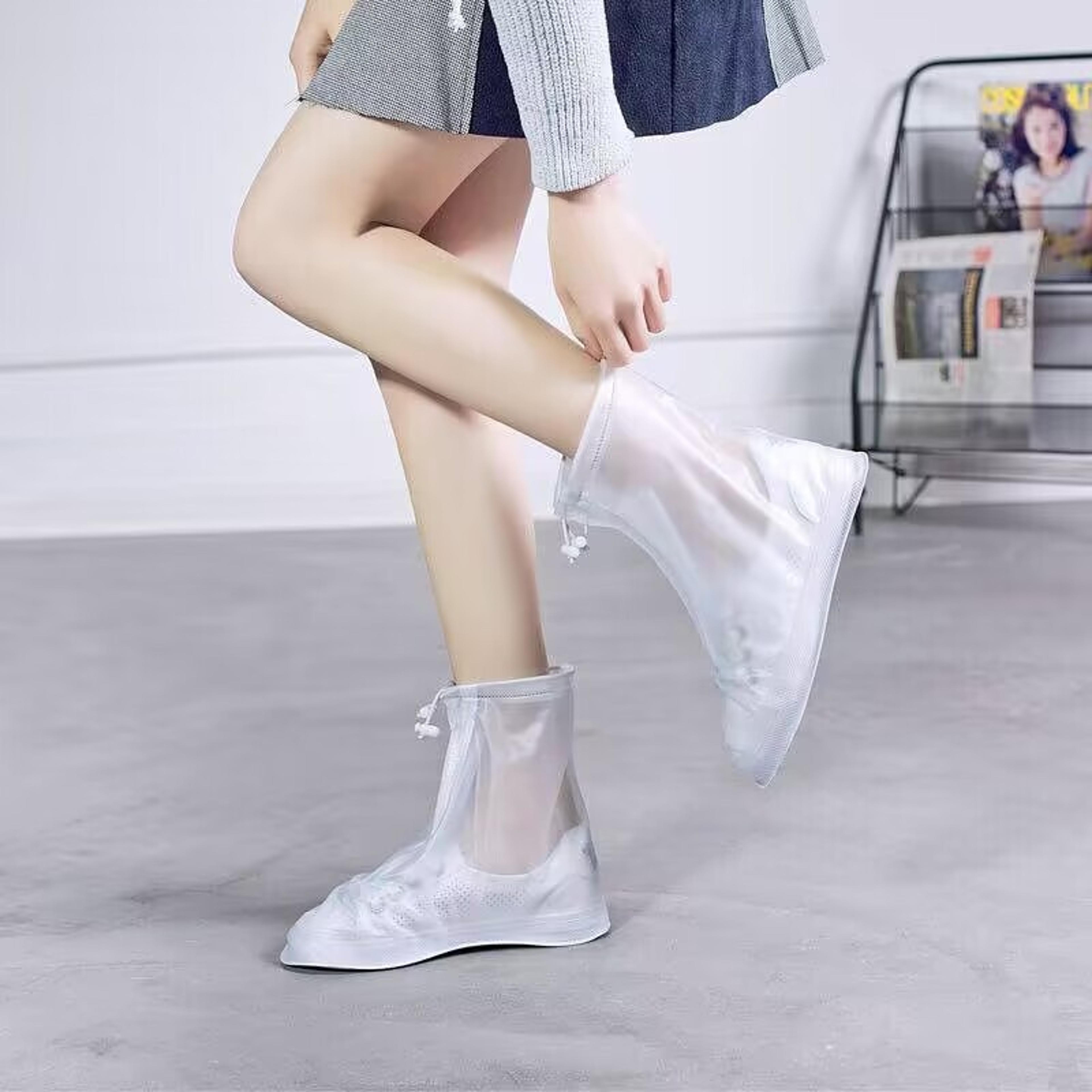 reusable waterproof silicone shoe covers with non slip sole for rain travel and outdoor