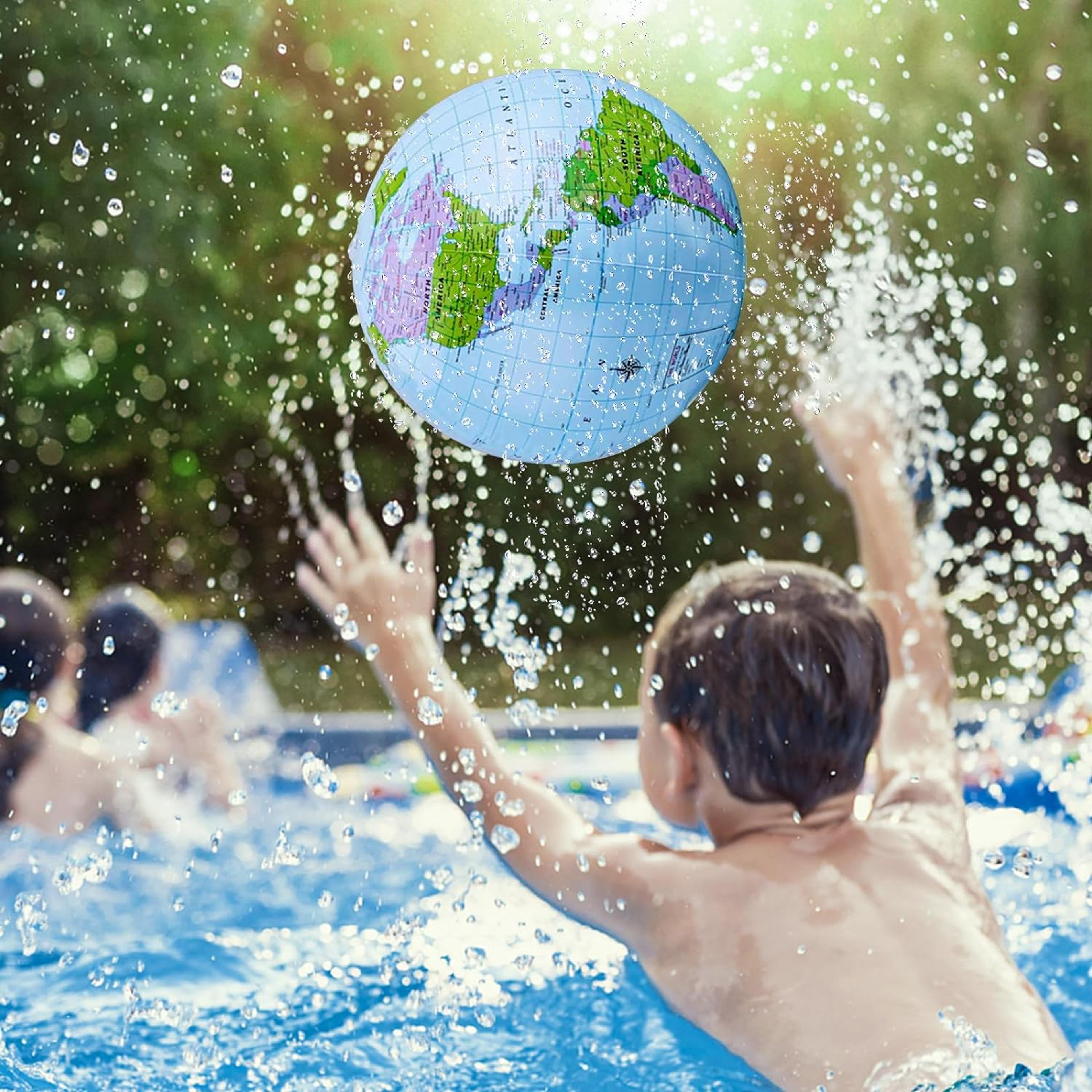 inflatable world globe beach ball for kids learning & outdoor play