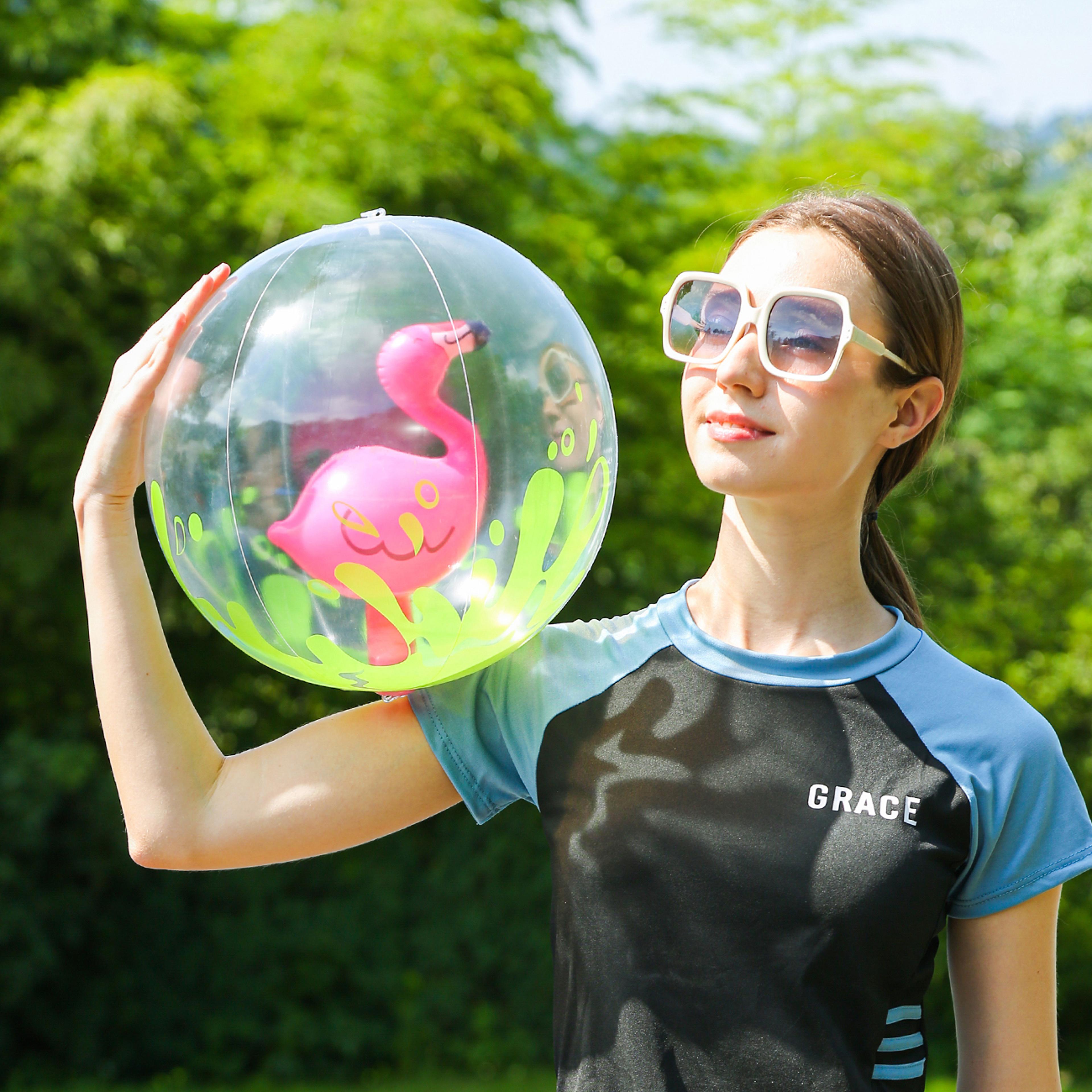 crystal clear inflatable beach ball for kids pool fun and underwater party decorations