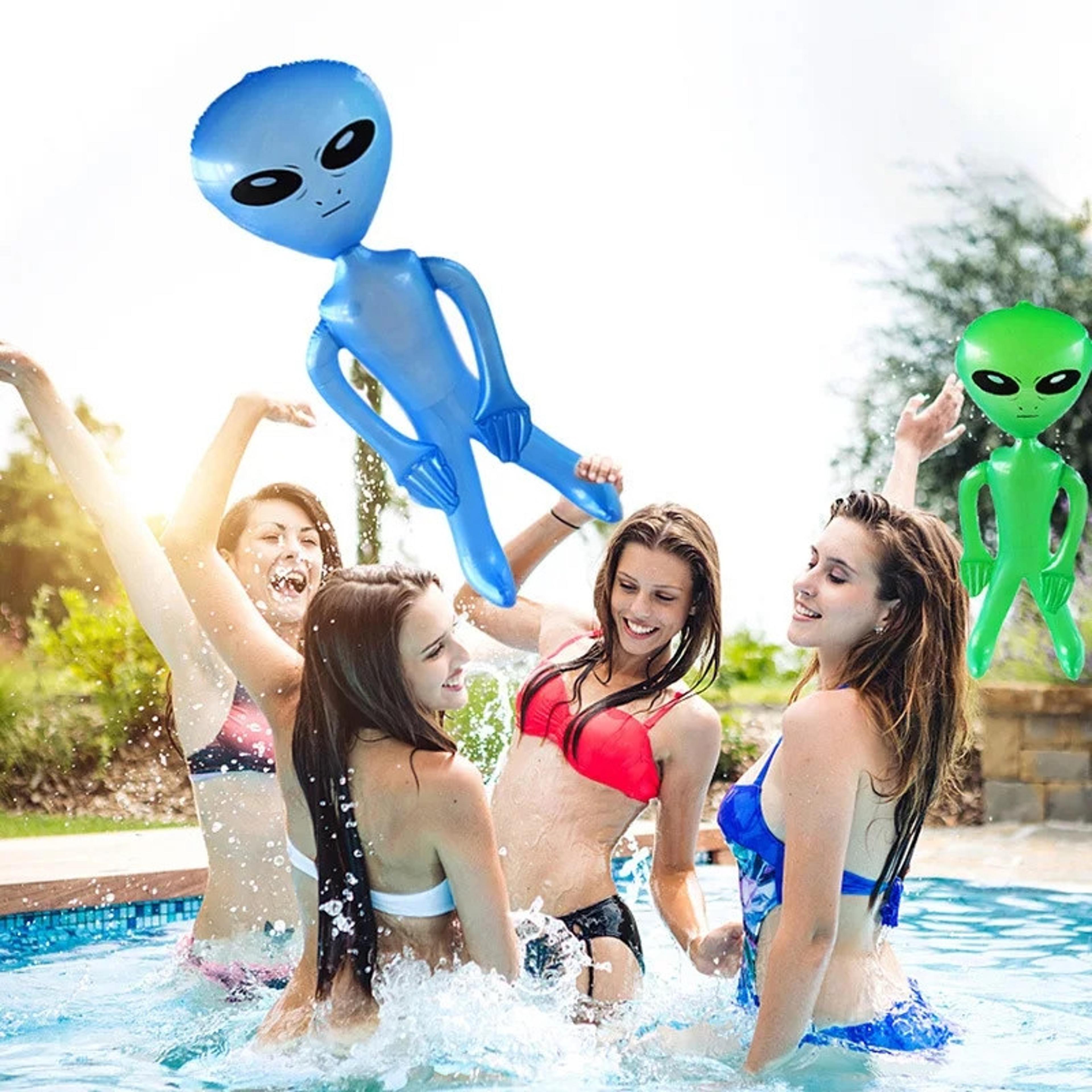 inflatable alien party prop giant pvc alien doll for pool party decorations & beach fun