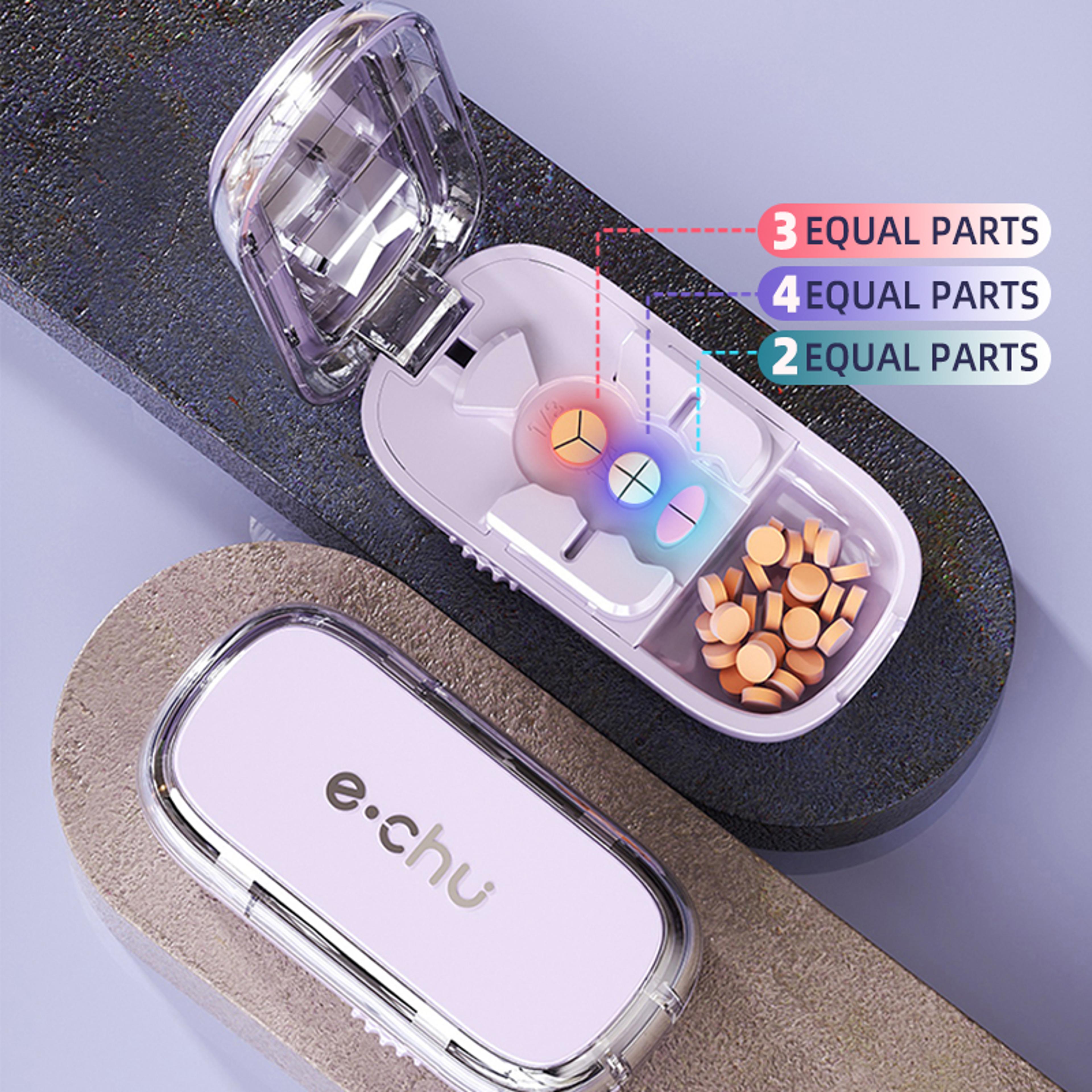 3-in-1 pill cutter splitter with pill organizer and portable pill box