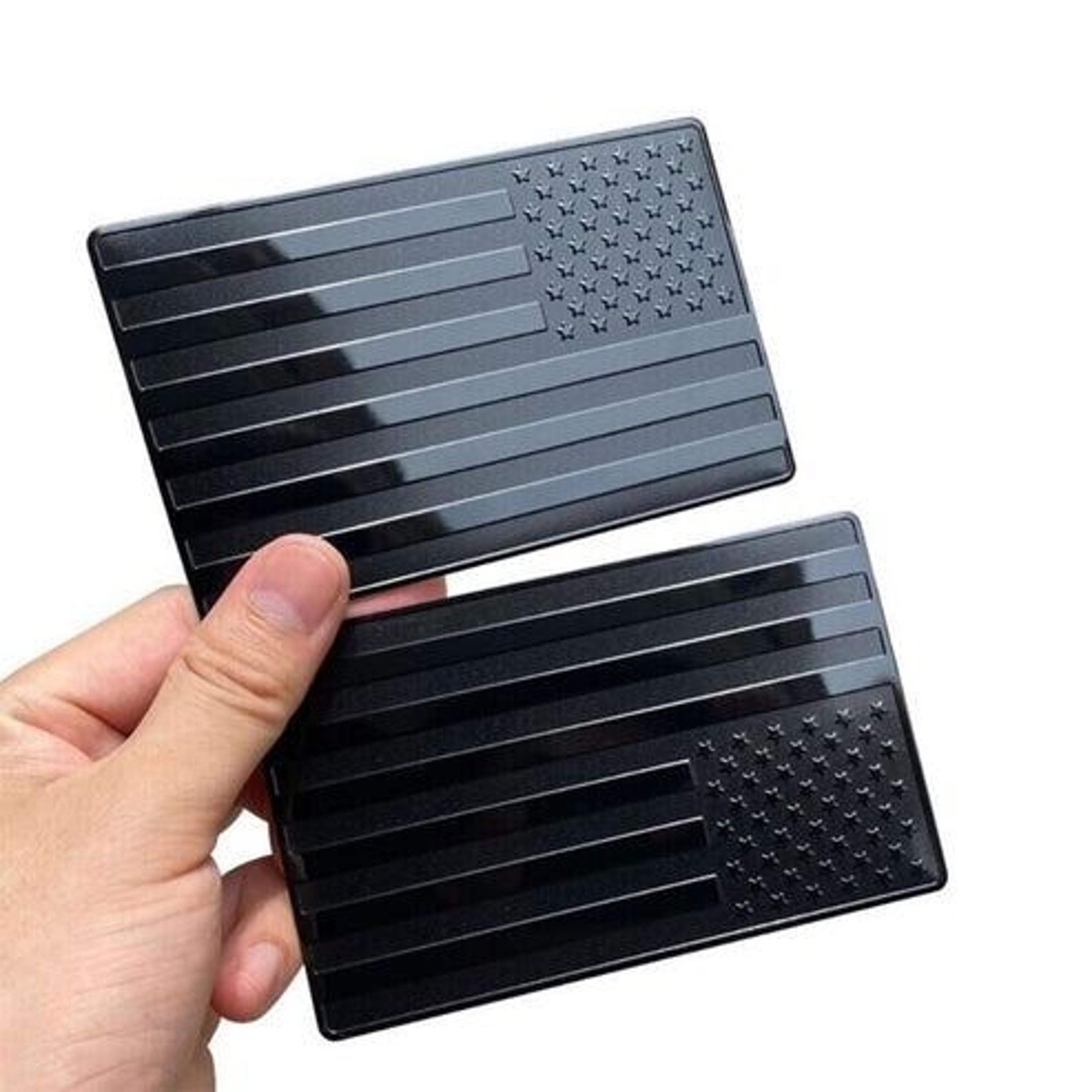 black usa flag sticker, metal american car truck decal emblem, embossed for cars, suvs, and motorcycles