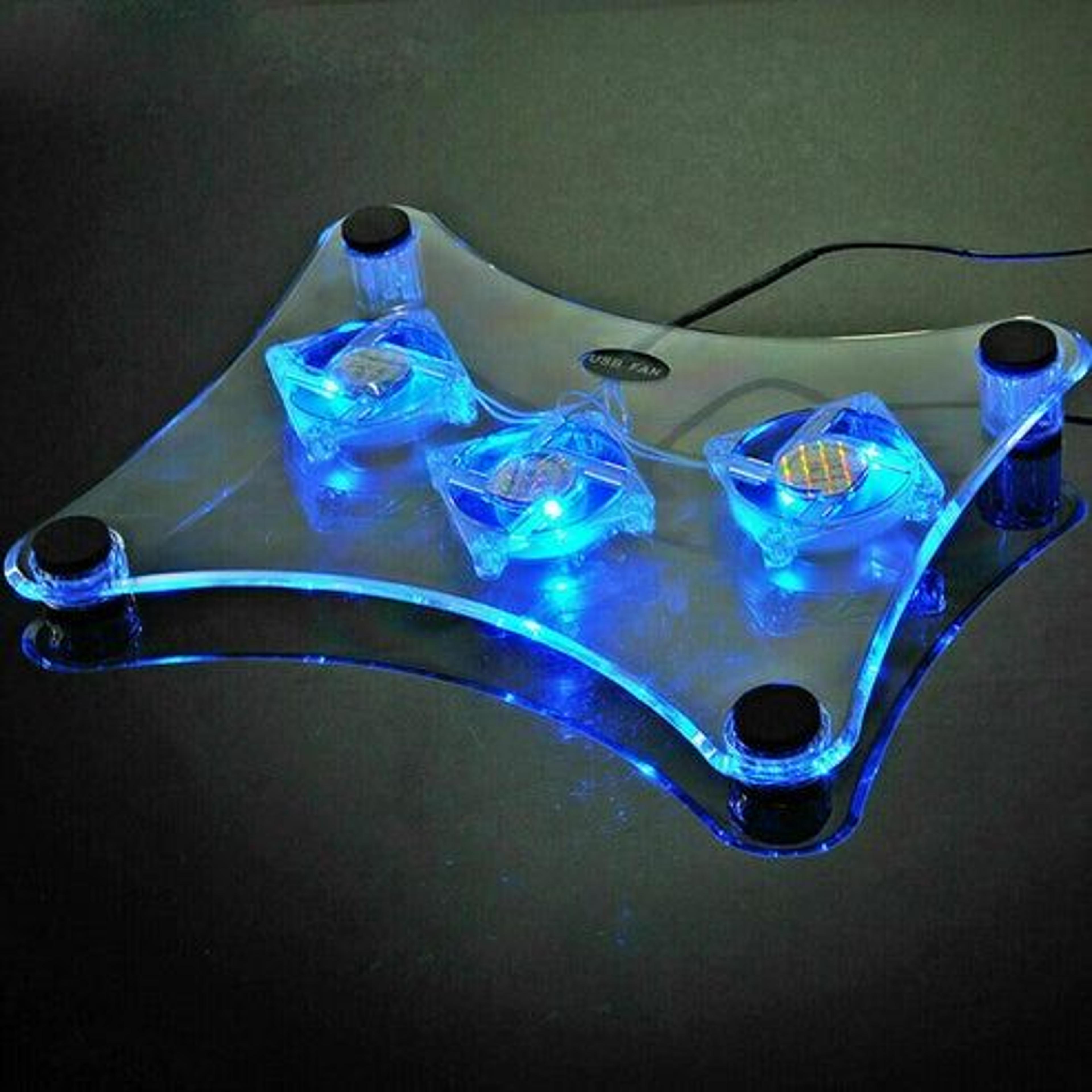 usb cooling pad stand with fans, led light radiator for laptops, pcs, and notebooks, ultra slim, quiet, and portable