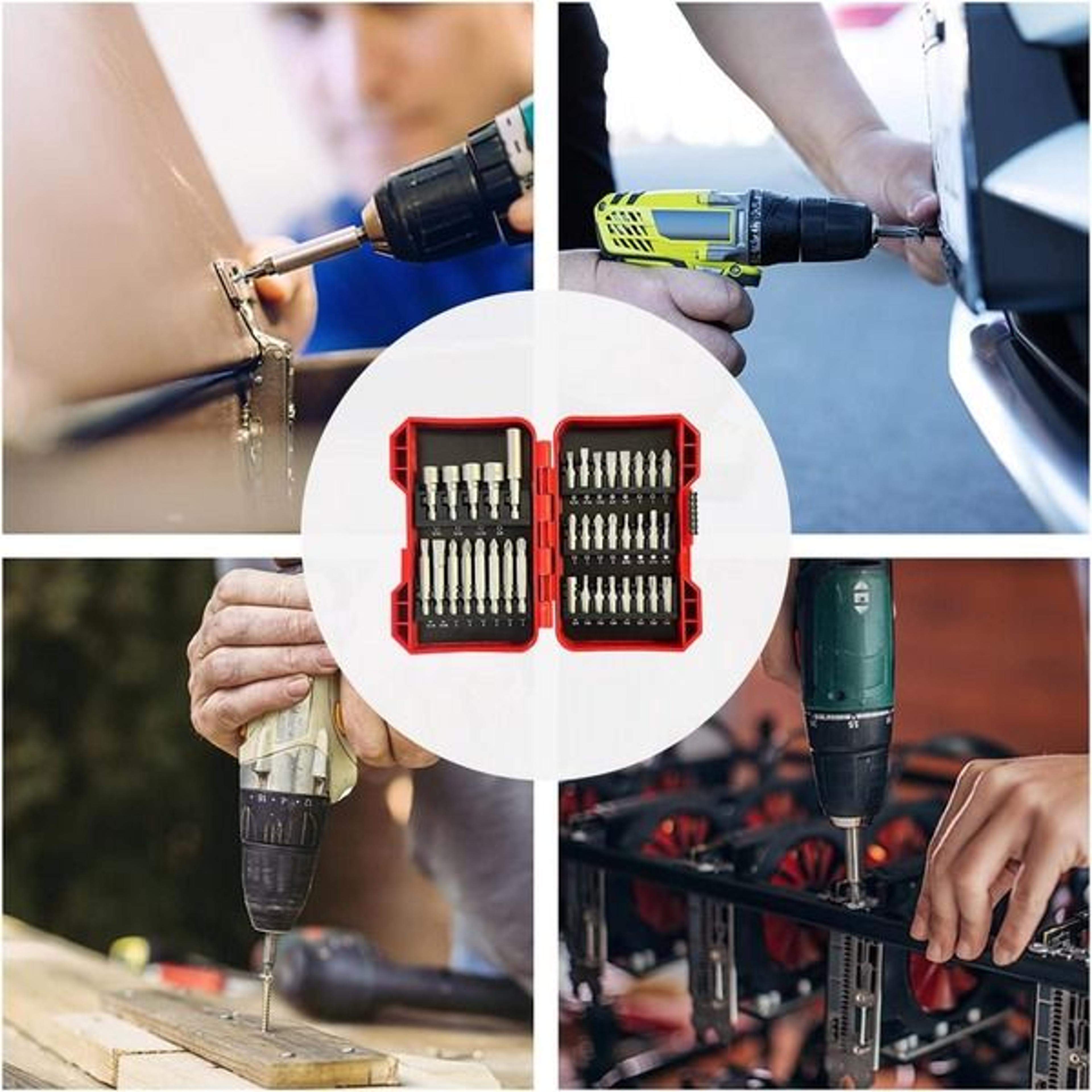 impact screwdriver bit set nut driver, torx, phillips and hex bits, magnetic drill tool set