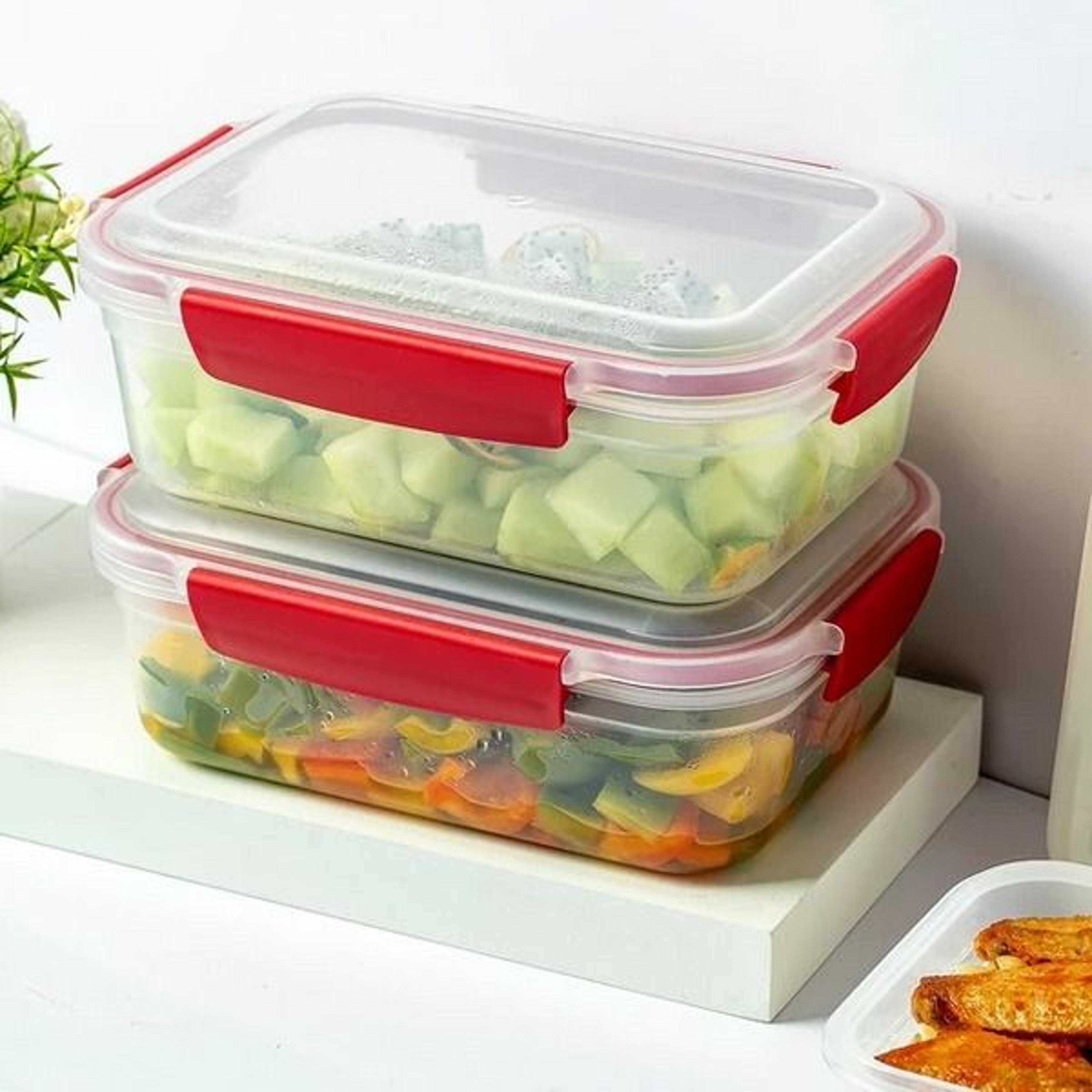 airtight food storage containers, stackable & leakproof, snap lock lids, bpa-free, clear plastic meal prep containers