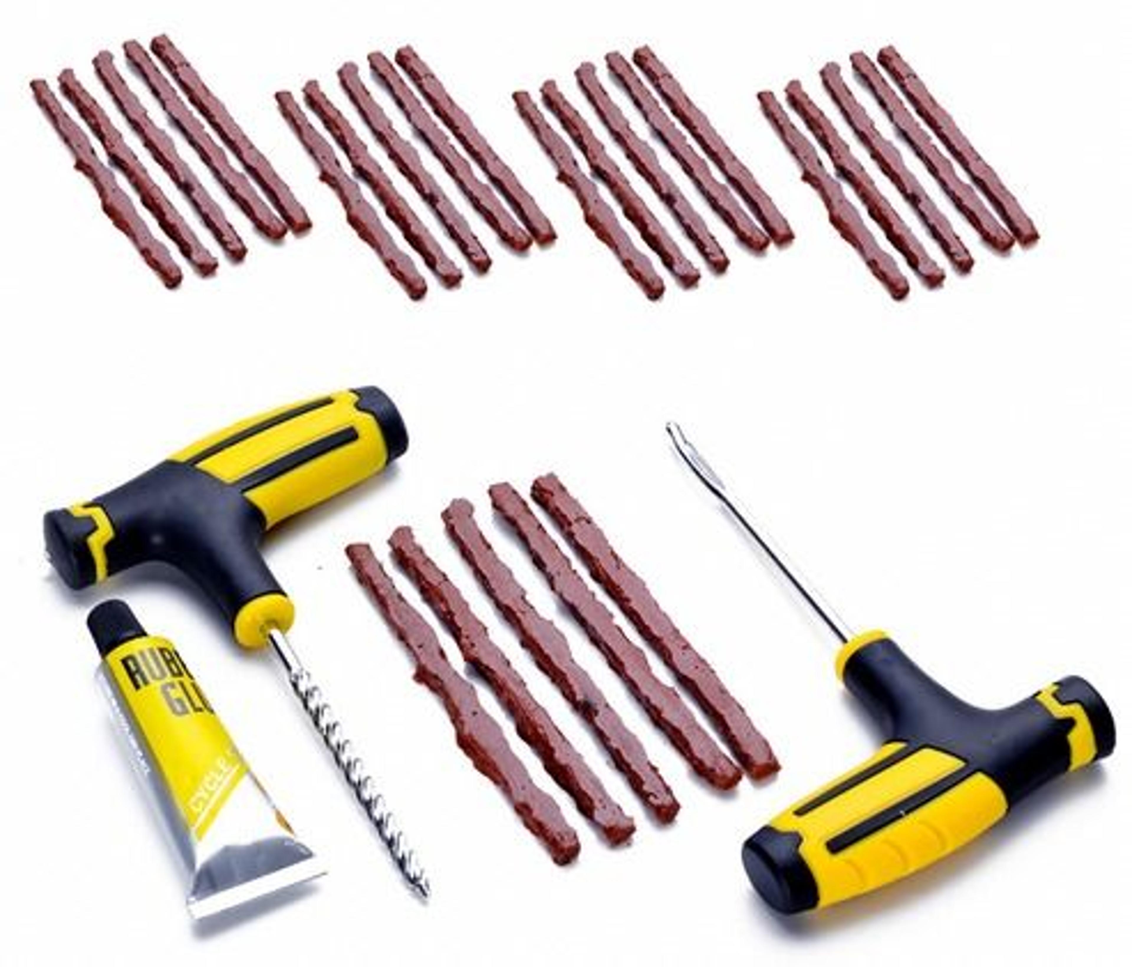 diy flat tire repair kit for car, truck, motorcycle, home plug patch kit, heavy duty and reliable