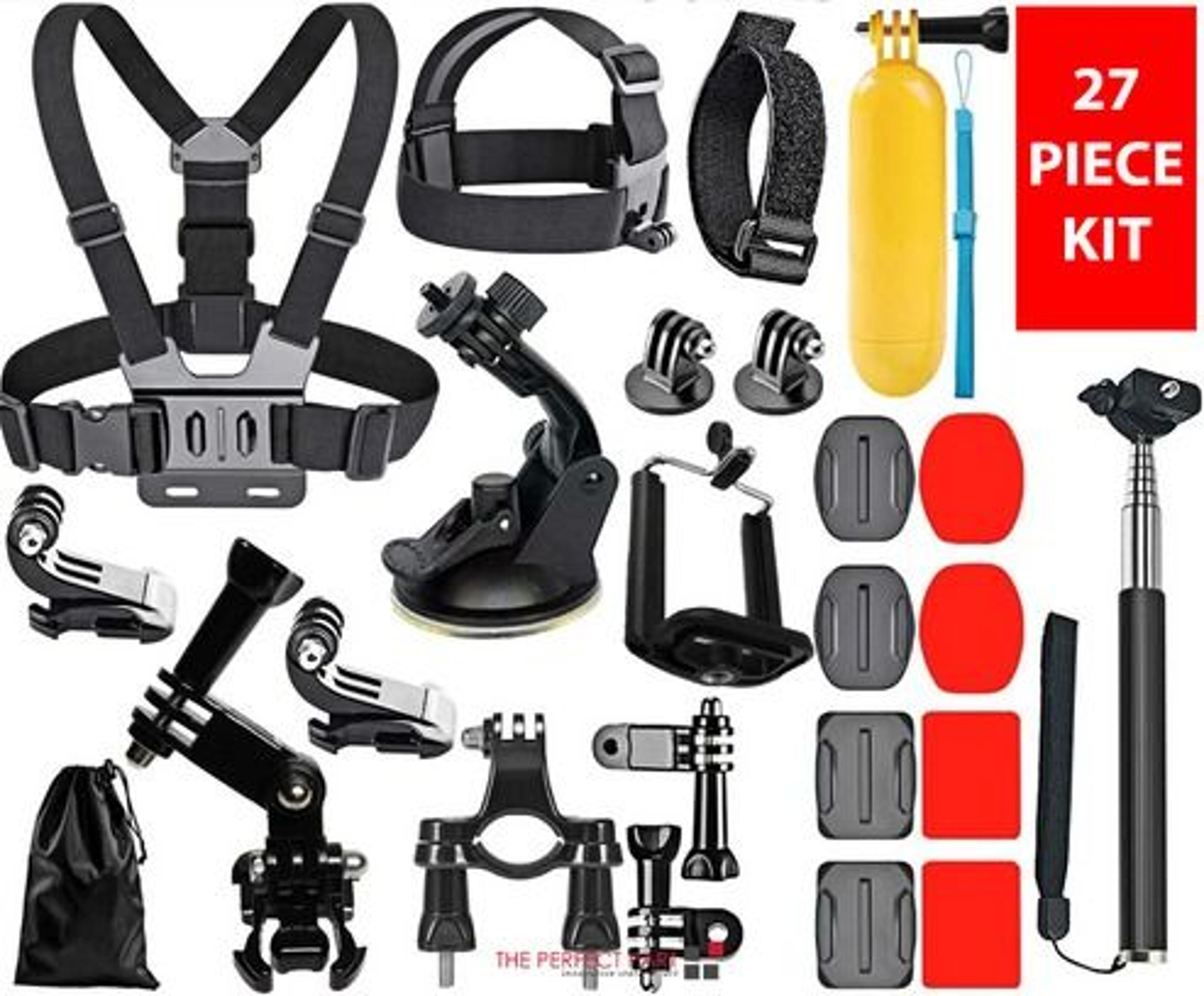gopro hero, sjcam, eken accessories kit mount - ideal for vlogging, cycling, skiing, and more