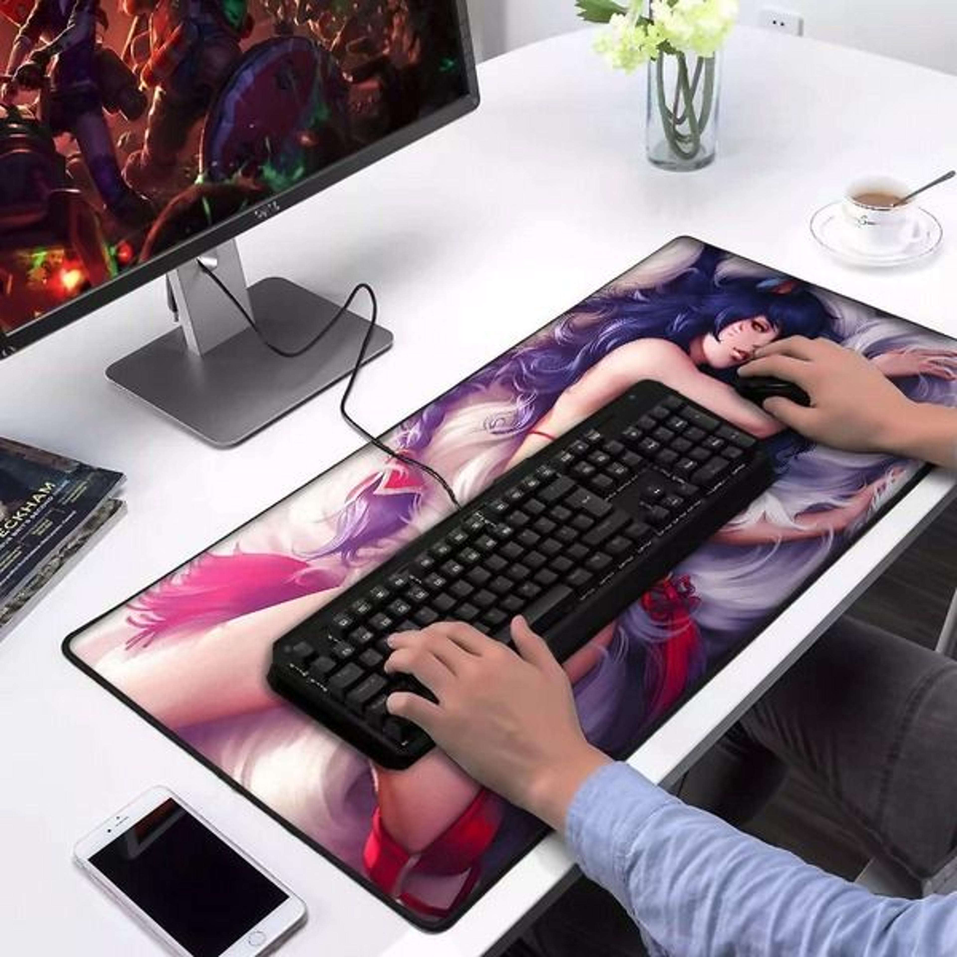 extended gaming mouse mat, large desk keyboard pad ideal for smooth gaming & work