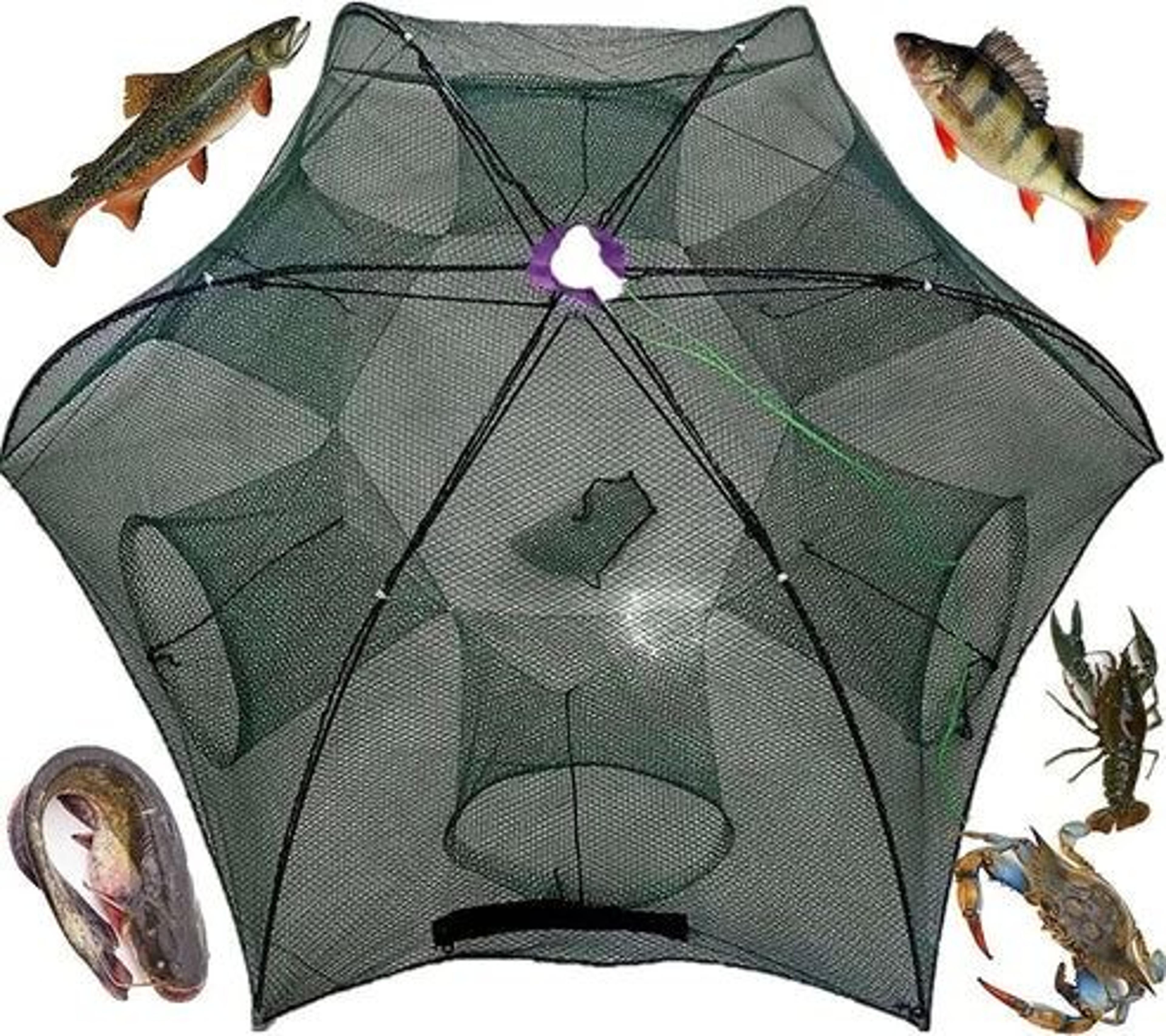 foldable fishing bait trap, crab net for crawdad shrimp, minnow fish cage, easy to use, portable, new