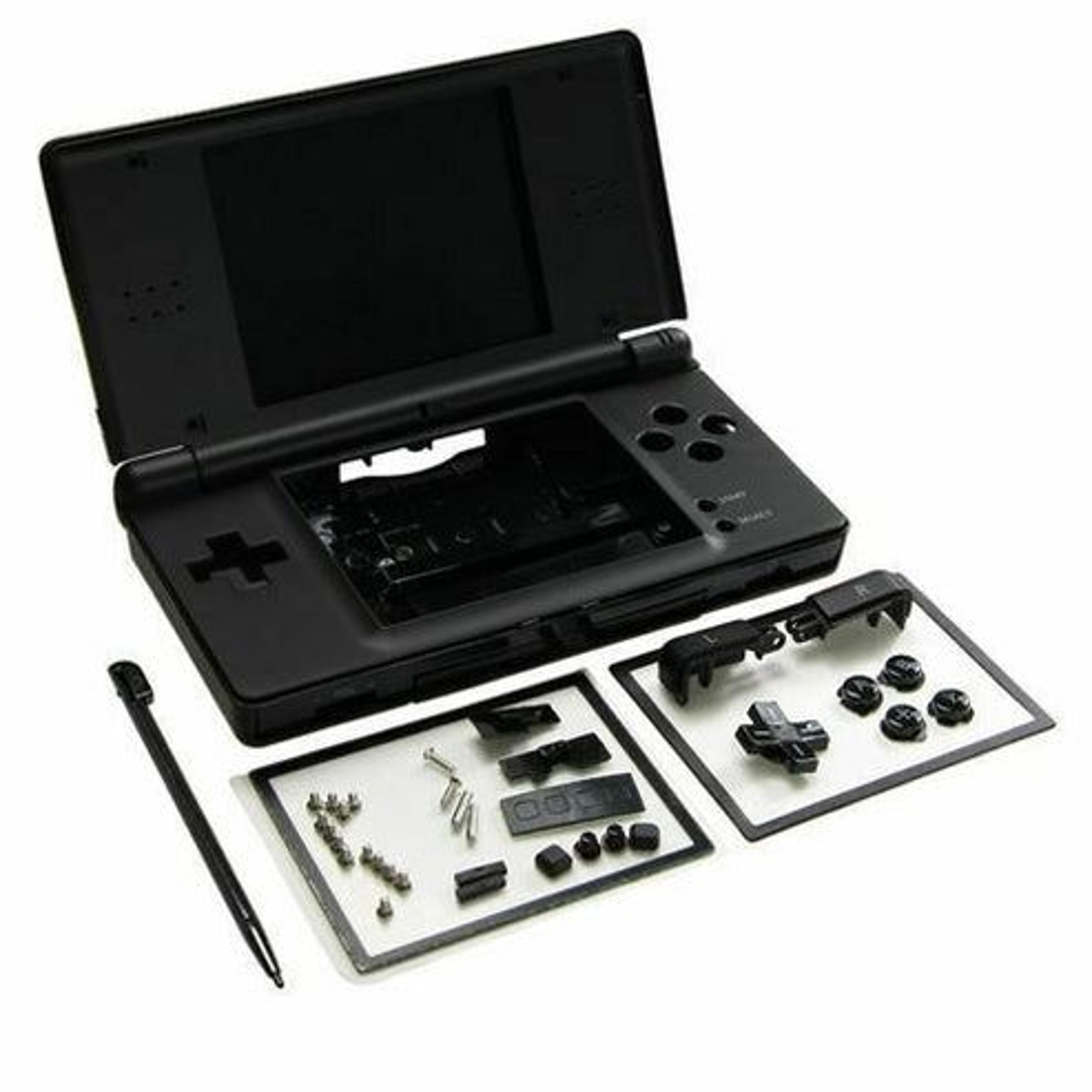 nintendo ds lite ndsl full replacement housing shell, black screen lens, durable abs, easy installation