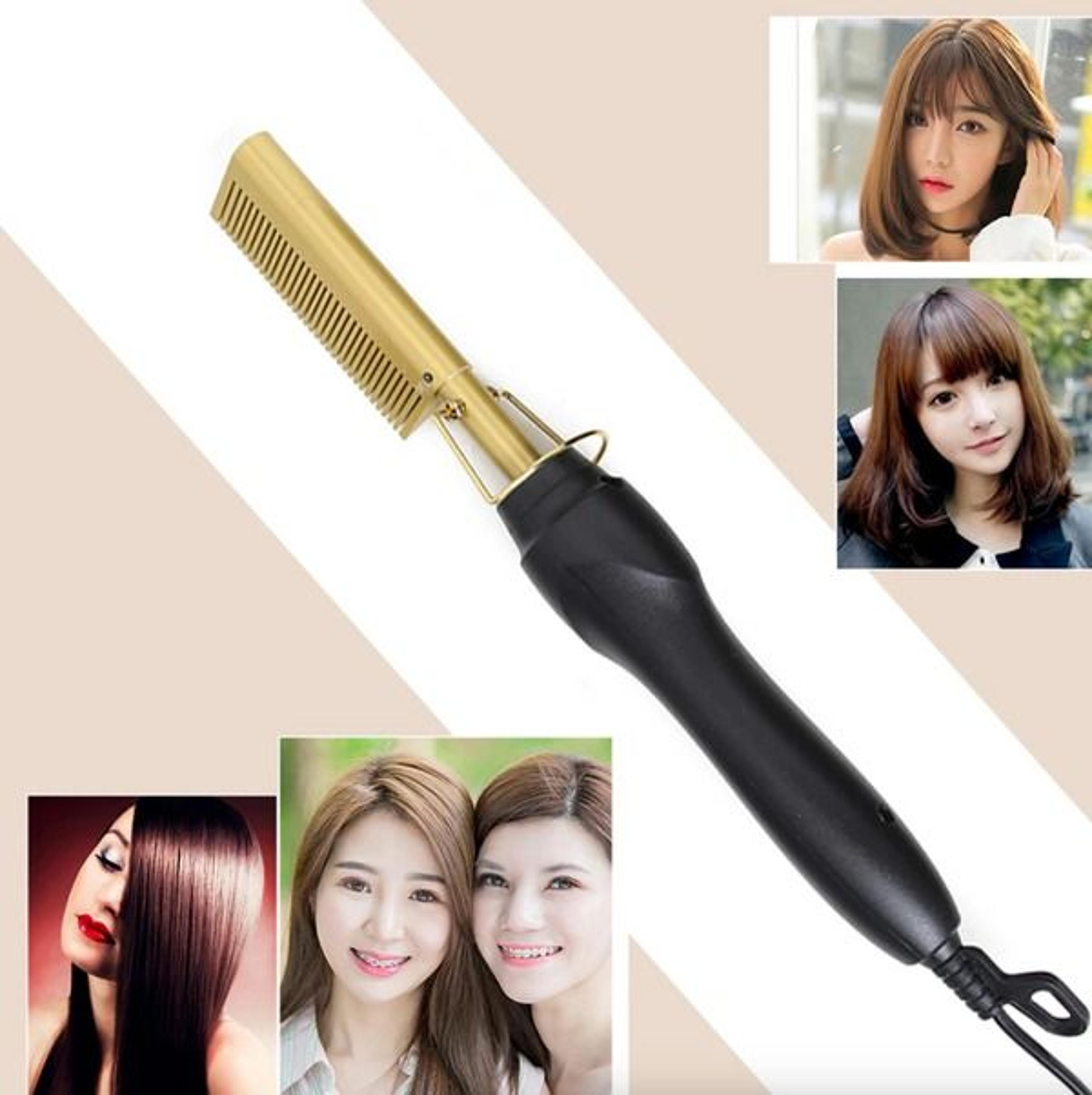 electric beard straightening comb, hair straightener comb pro, hot comb press for quick styling