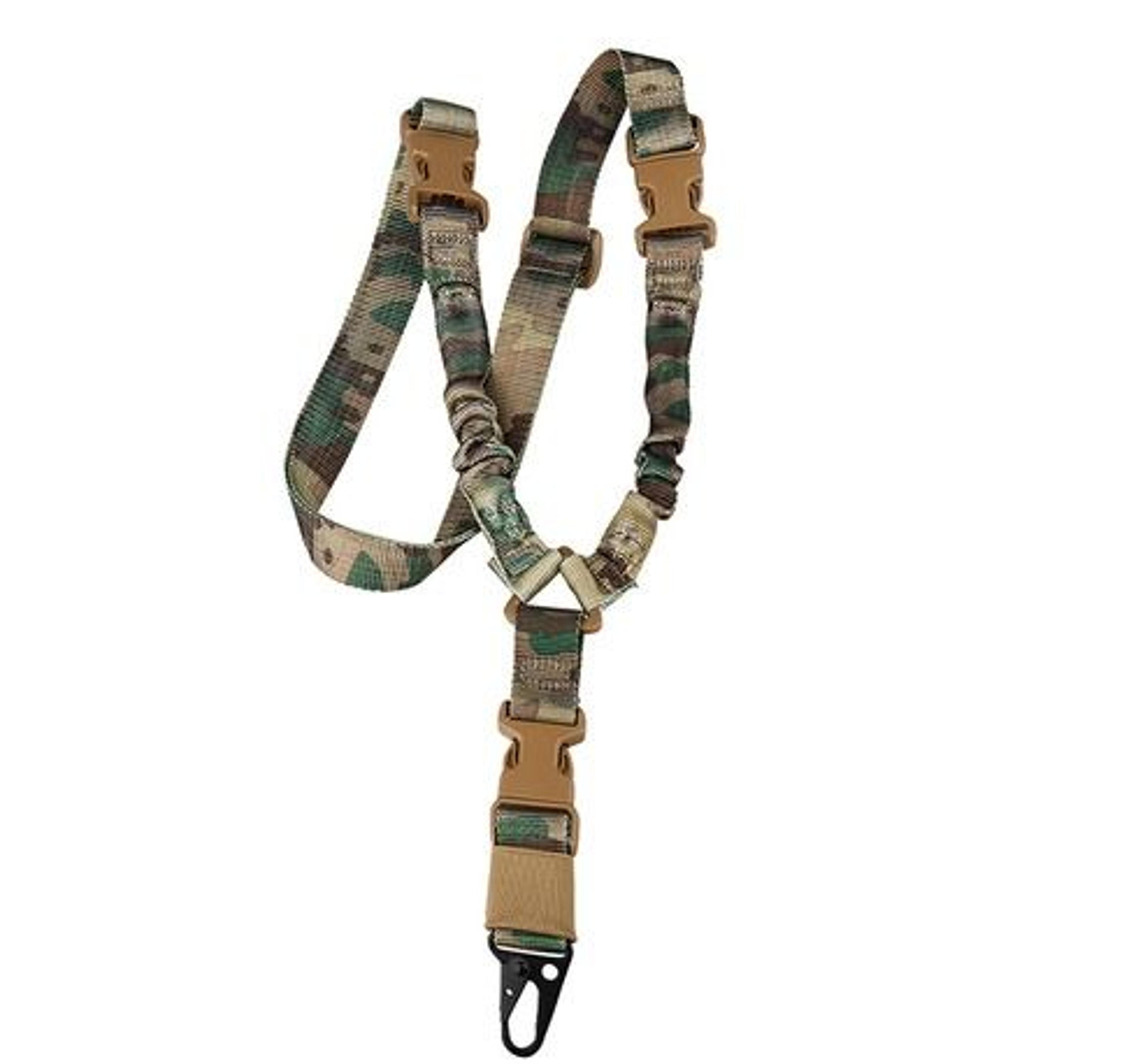tactical single point rifle sling, heavy duty adjustable strap, quick detach qd buckle, high-impact nylon construction