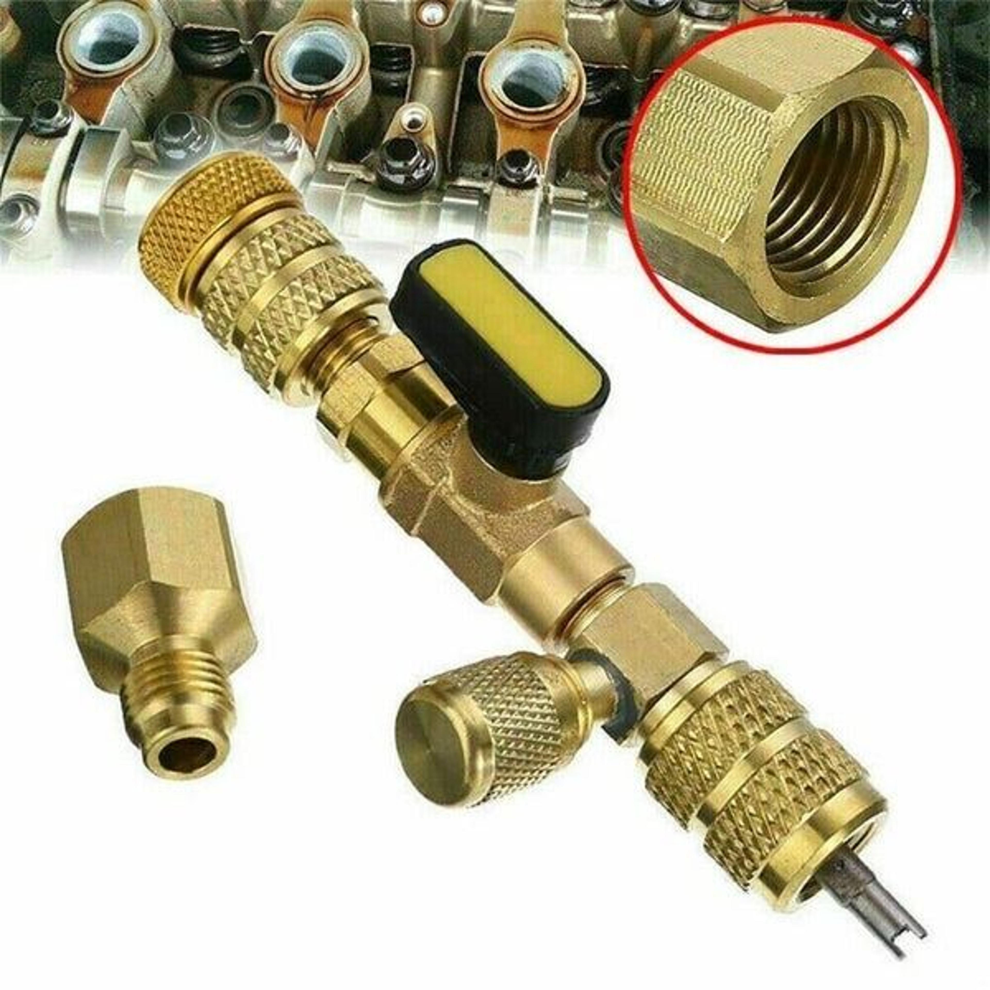 dual size hvac tool ac schrader valve core remover, port installer for effortless valve replacement