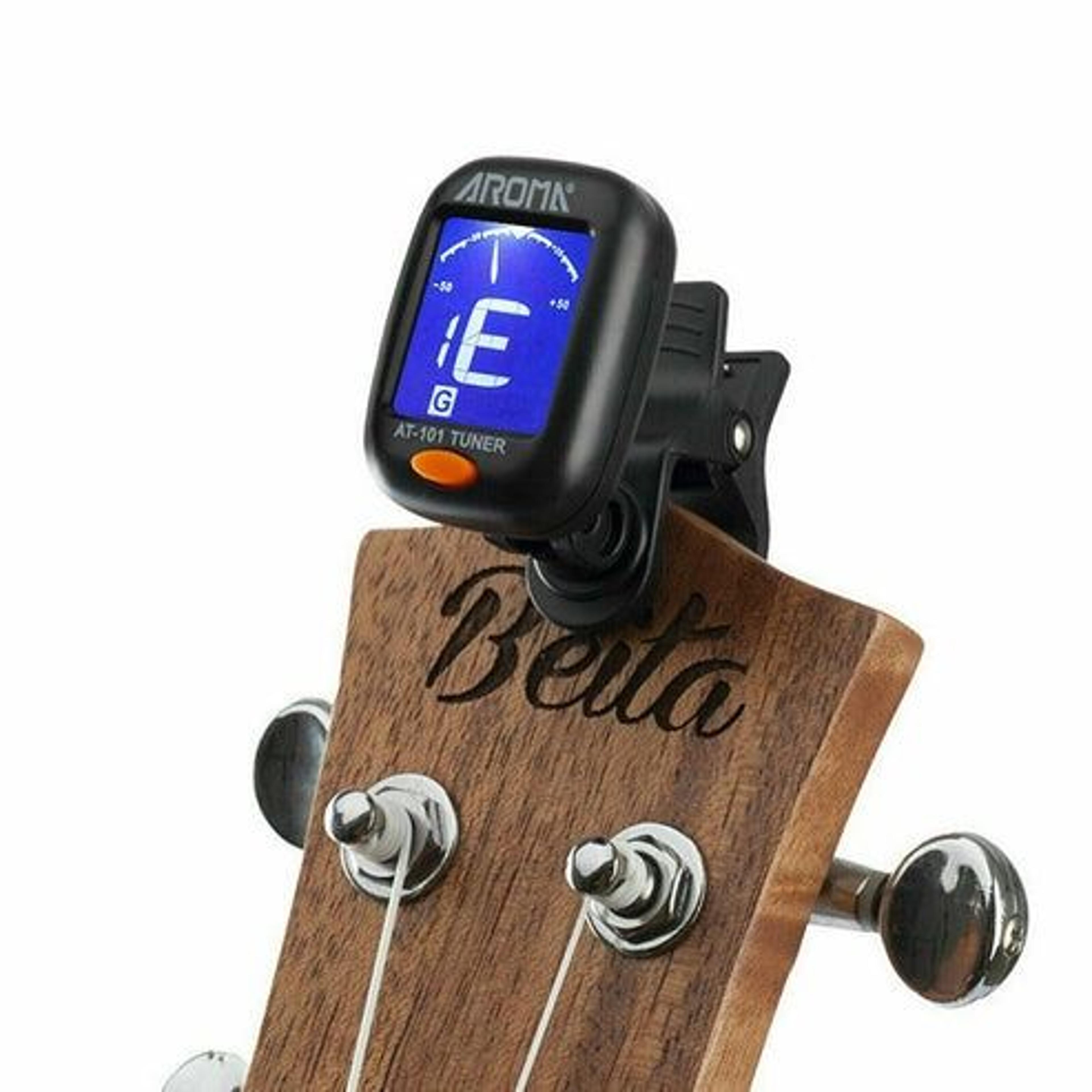 acoustic electric guitar tuner, lcd clip on chromatic for bass, ukulele, violin, banjo – compact, highly accurate tuning