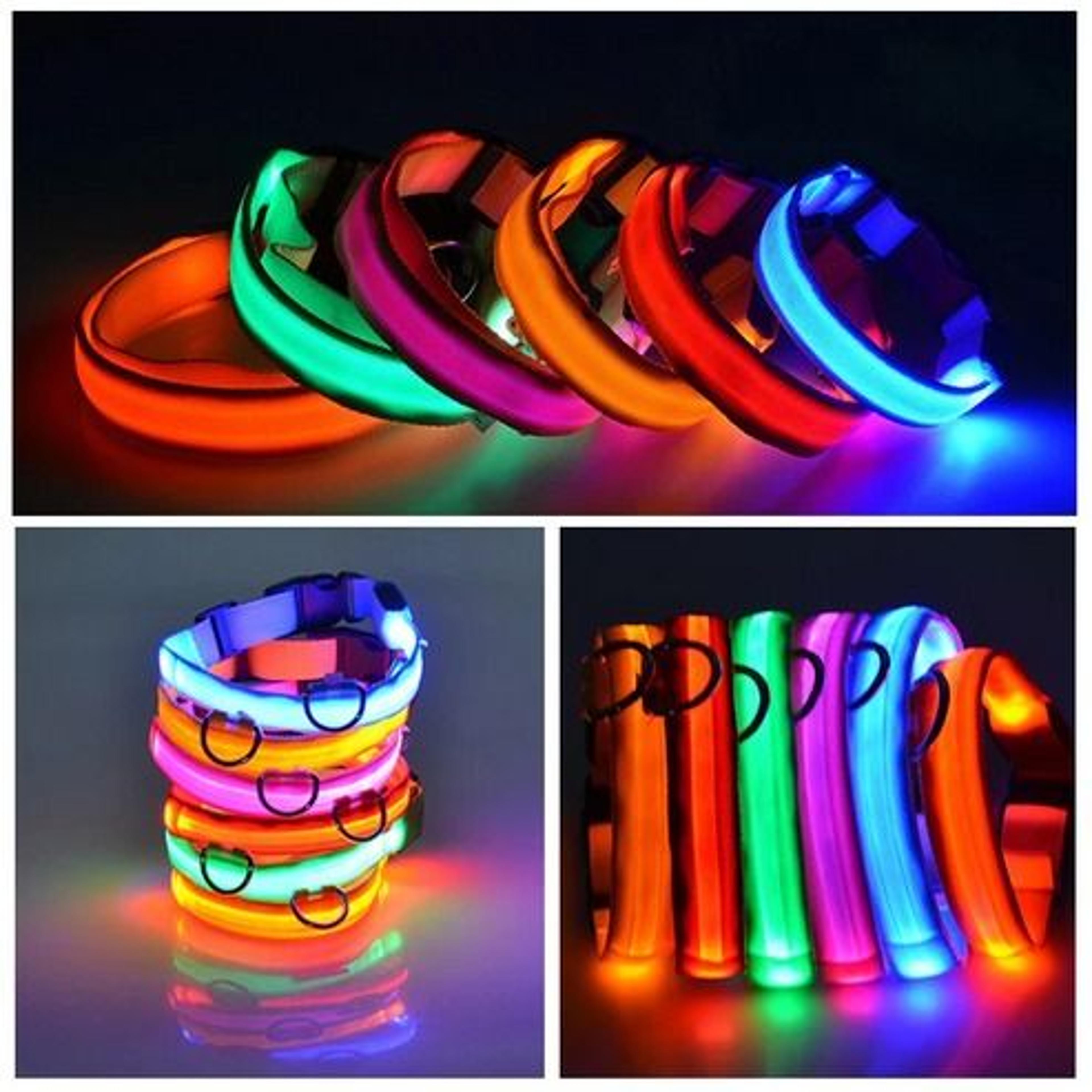 waterproof led dog collar, blinking flashing light up glow for pets, adjustable, enhanced safety at night