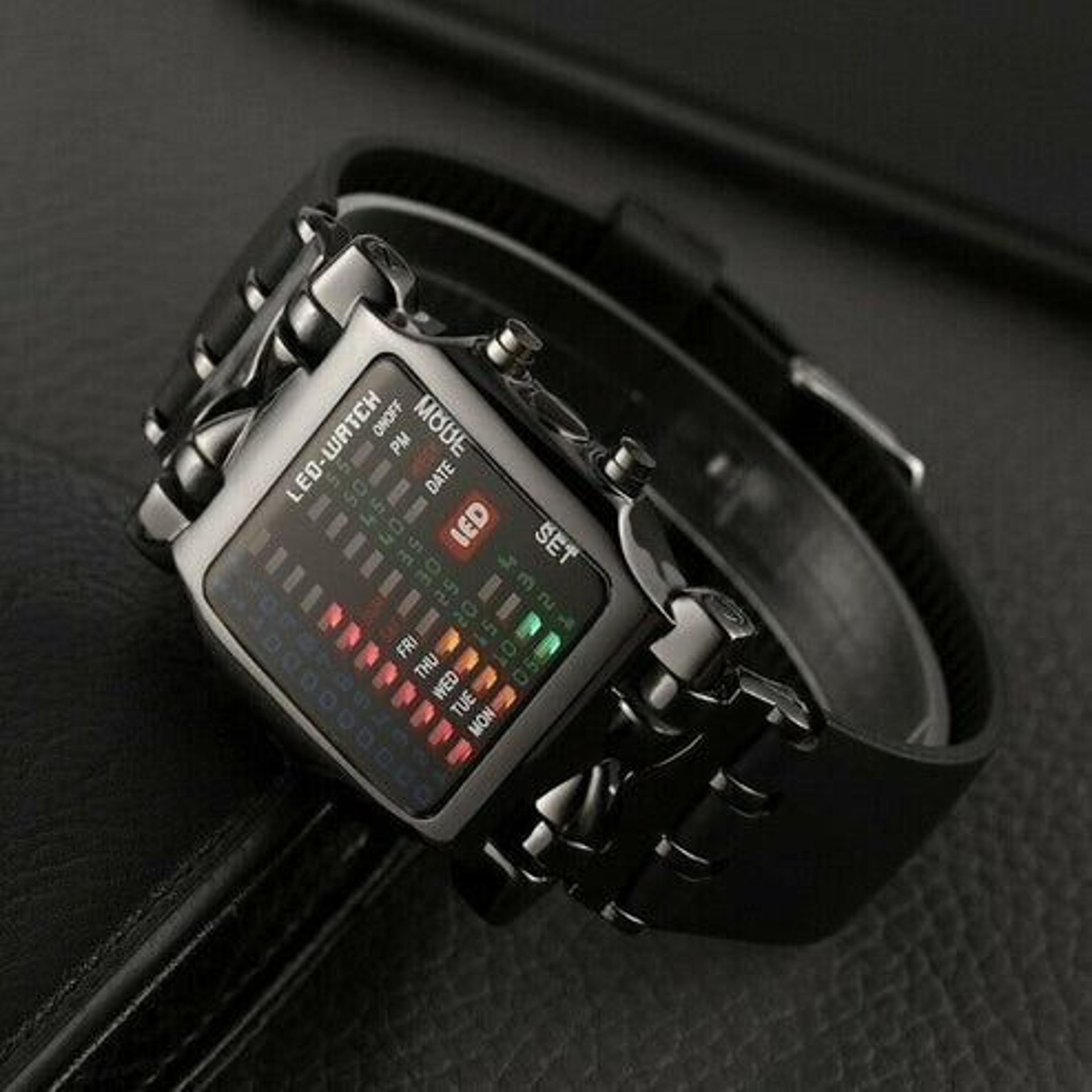 waterproof quartz luxury men's led sports digital date wristwatch, colorful bracelet for men, trendy waterproof led time