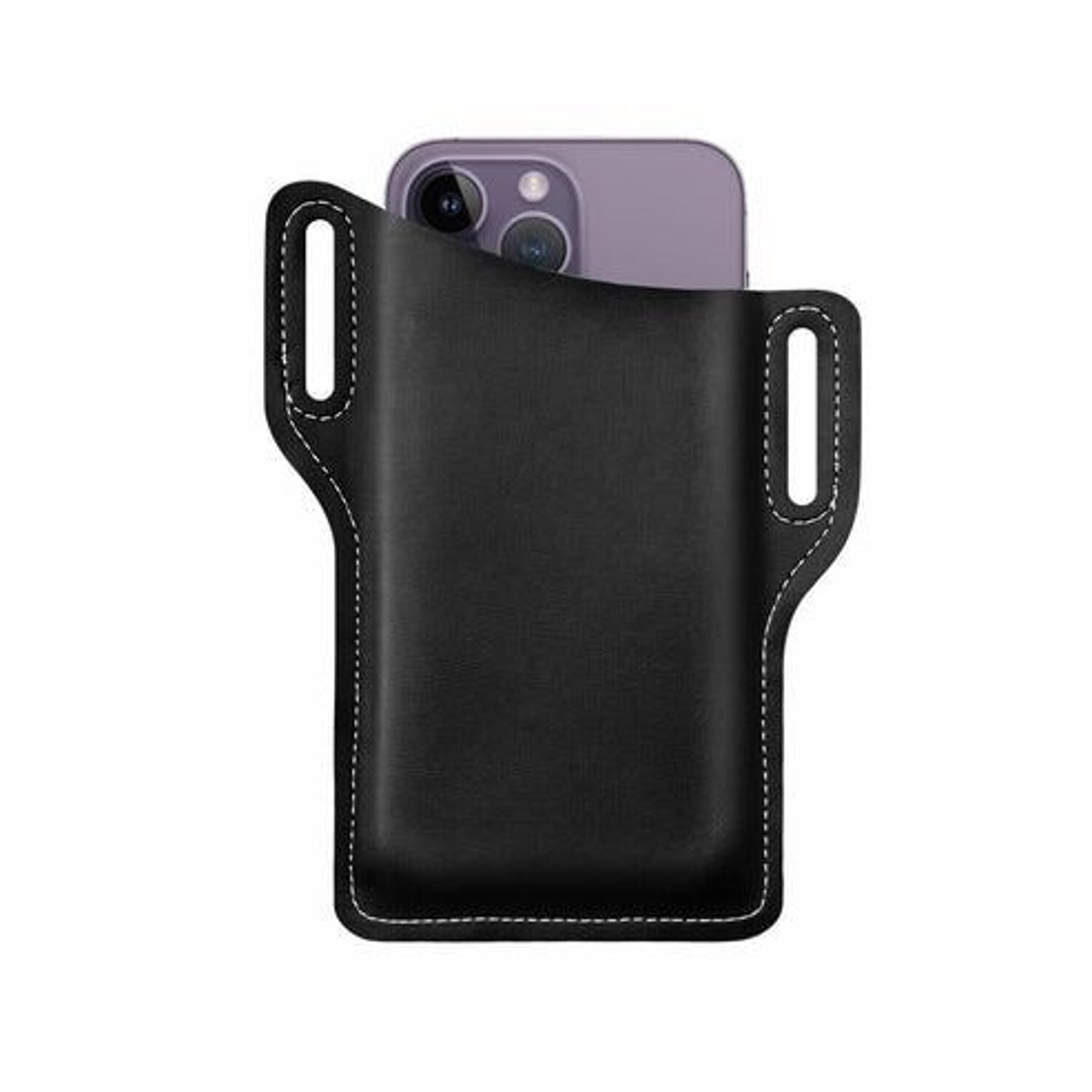 leather phone holster case, men cell phone belt pack, waist pouch with belt loop, slim wallet cover