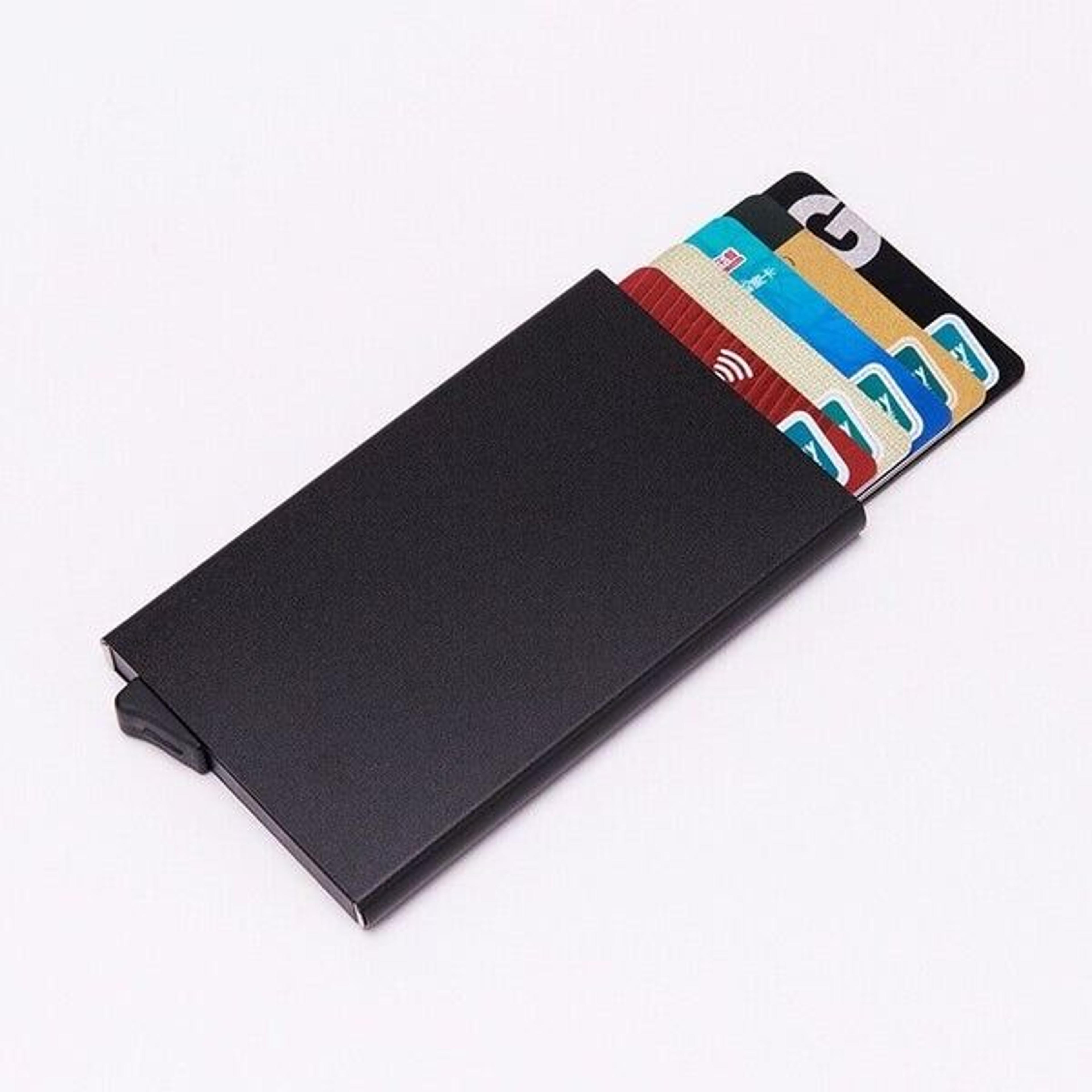 rfid blocking slim money clip wallet, carbon fiber id credit card holder for men, secure & stylish