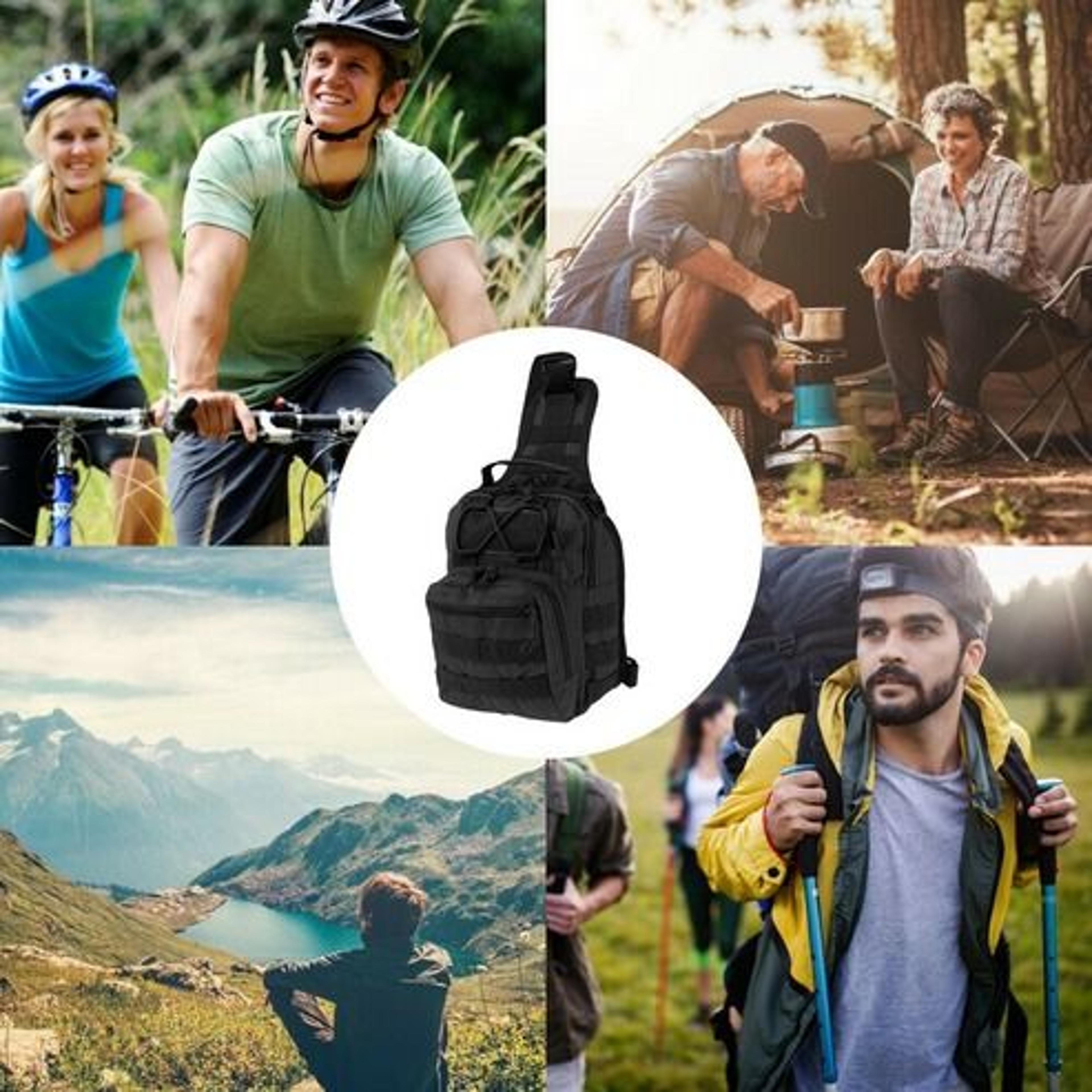 molle sling shoulder bag, mens tactical backpack for hiking, travel chest pack