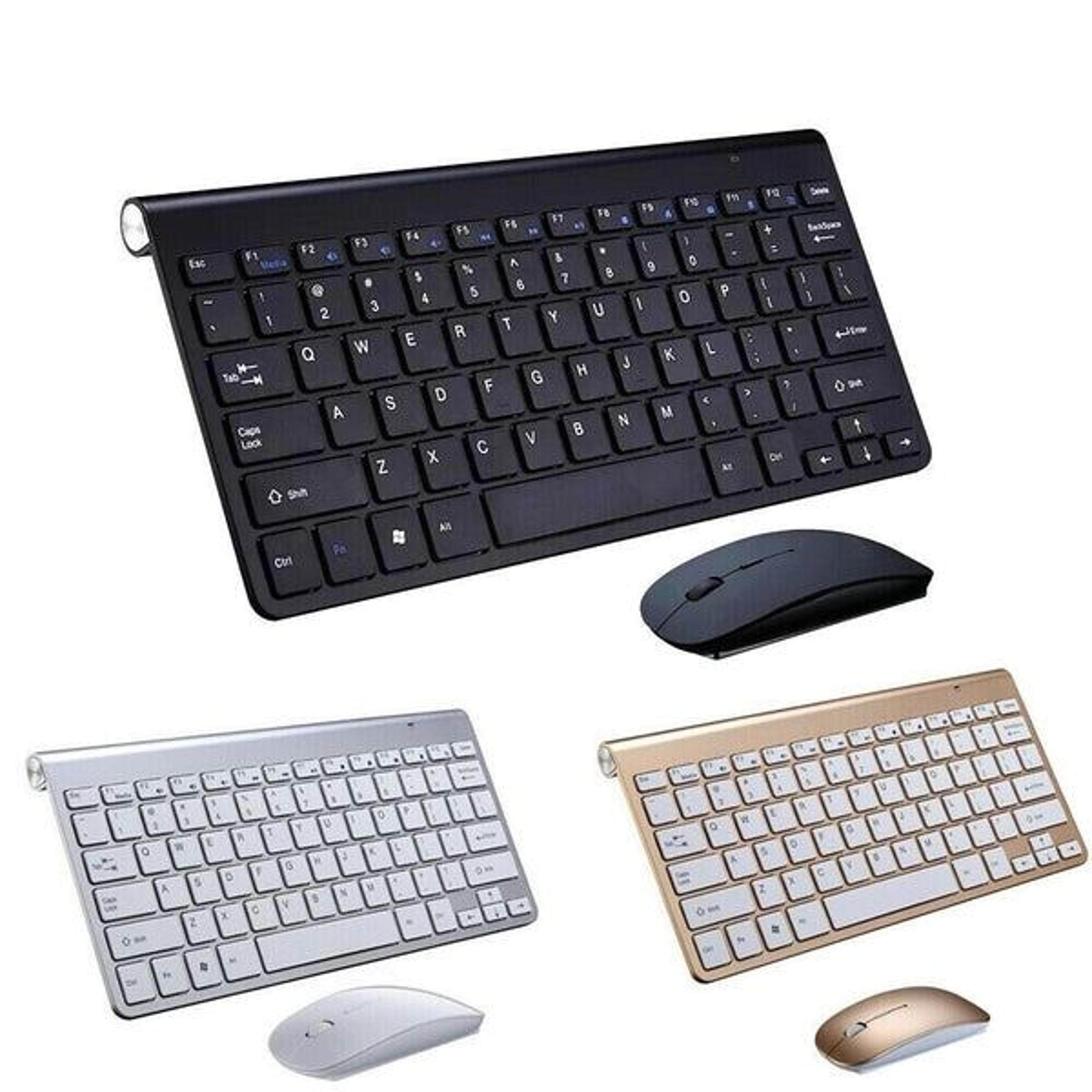 mini wireless keyboard and mouse set, waterproof, for mac apple pc computer, ultra-slim, easy connectivity