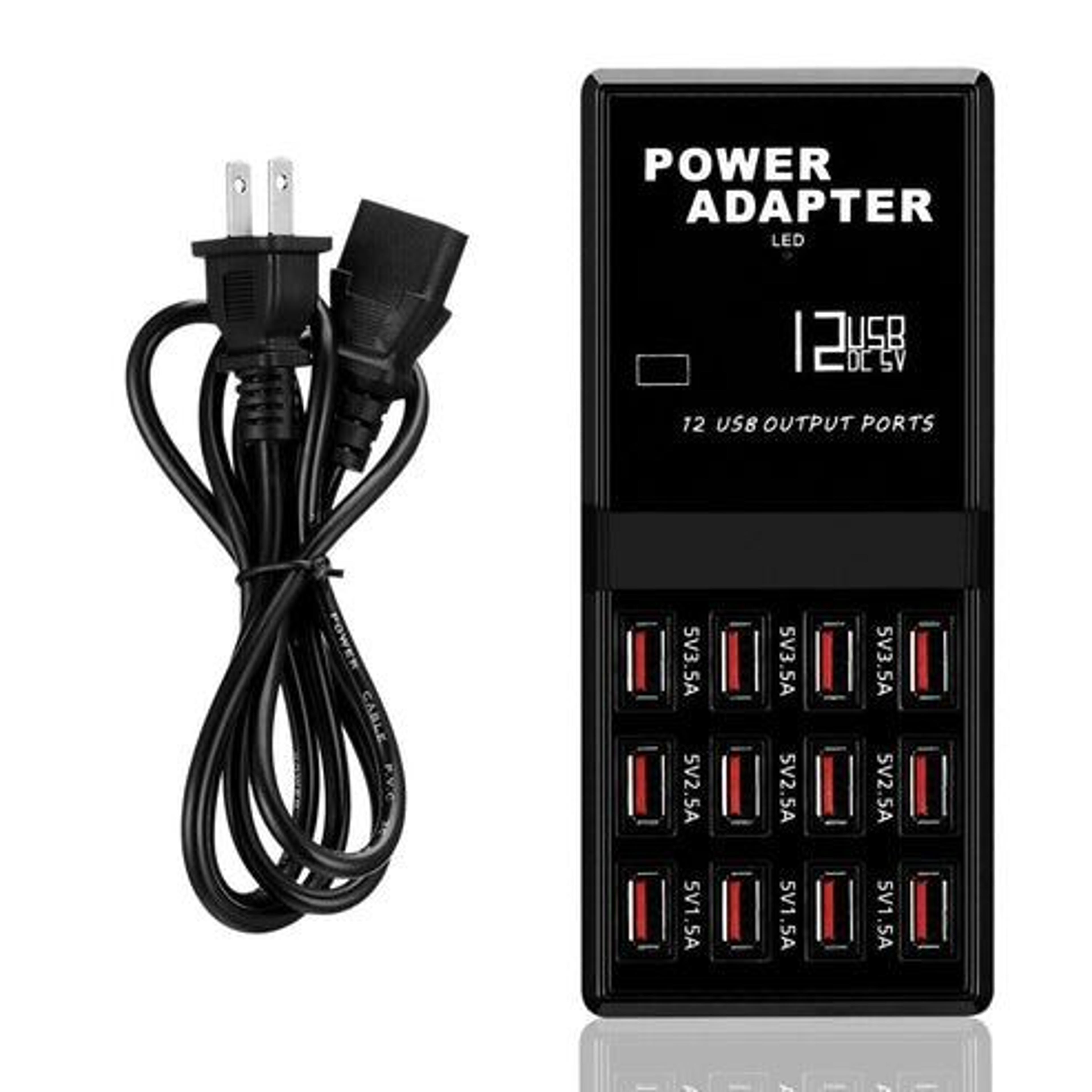 multi port usb charging hub, desktop wall organizer, cell phone charger with smart charging ports for home