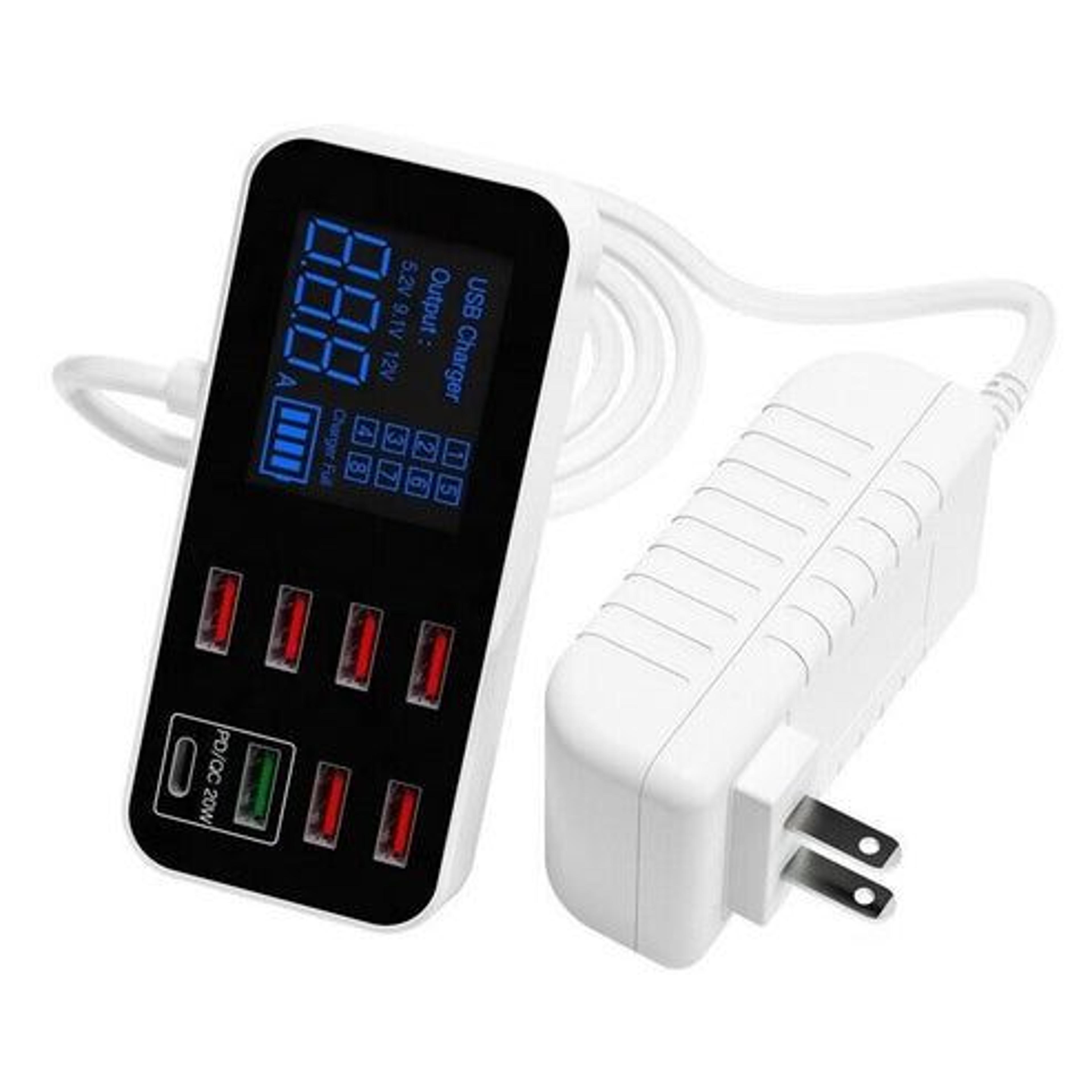 fast desktop charging hub, multi usb charger station with quick charge , pd type-c charging for multiple devices