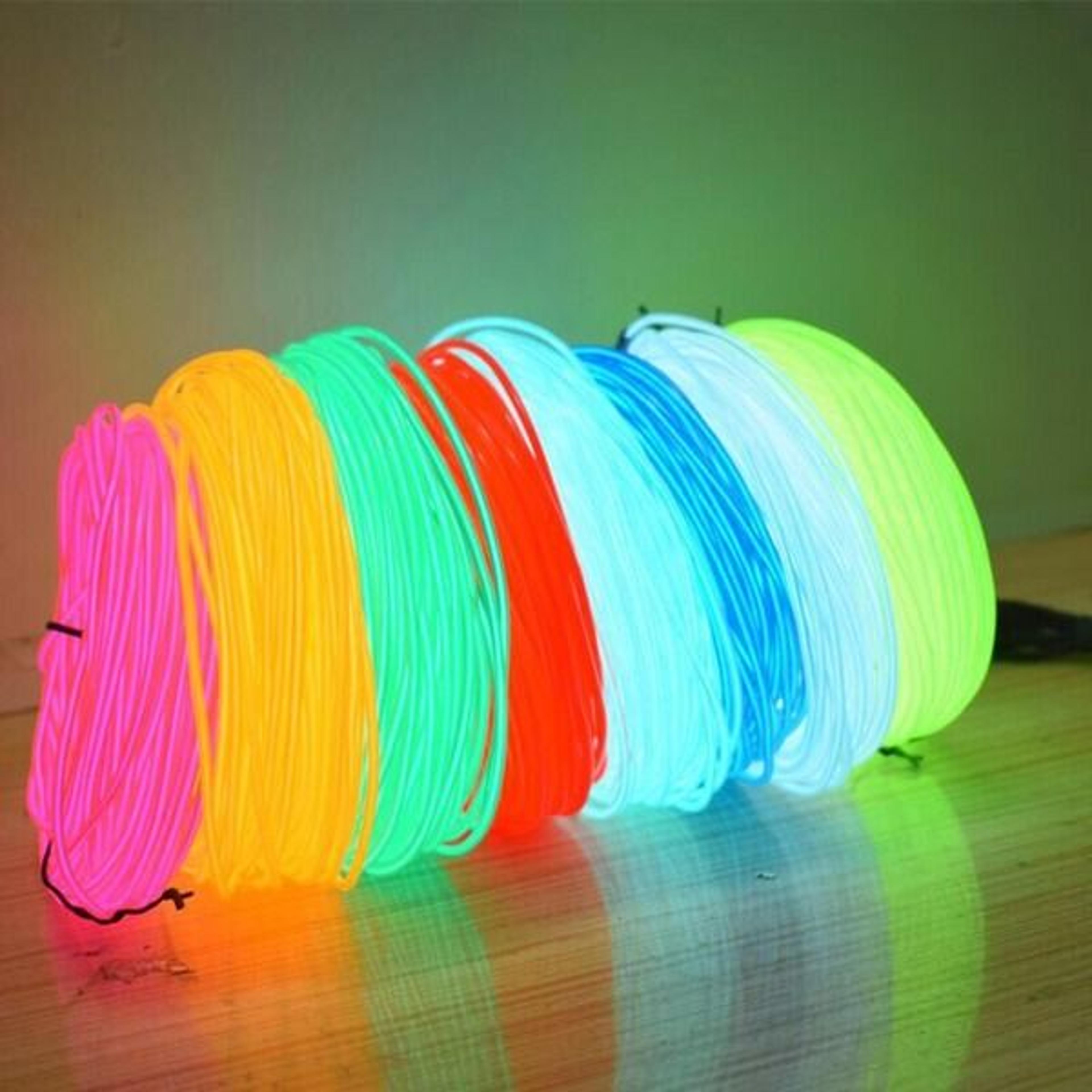 neon led light glow el wire strip, tube rope, party car decor with controller – vibrant lighting for home, car