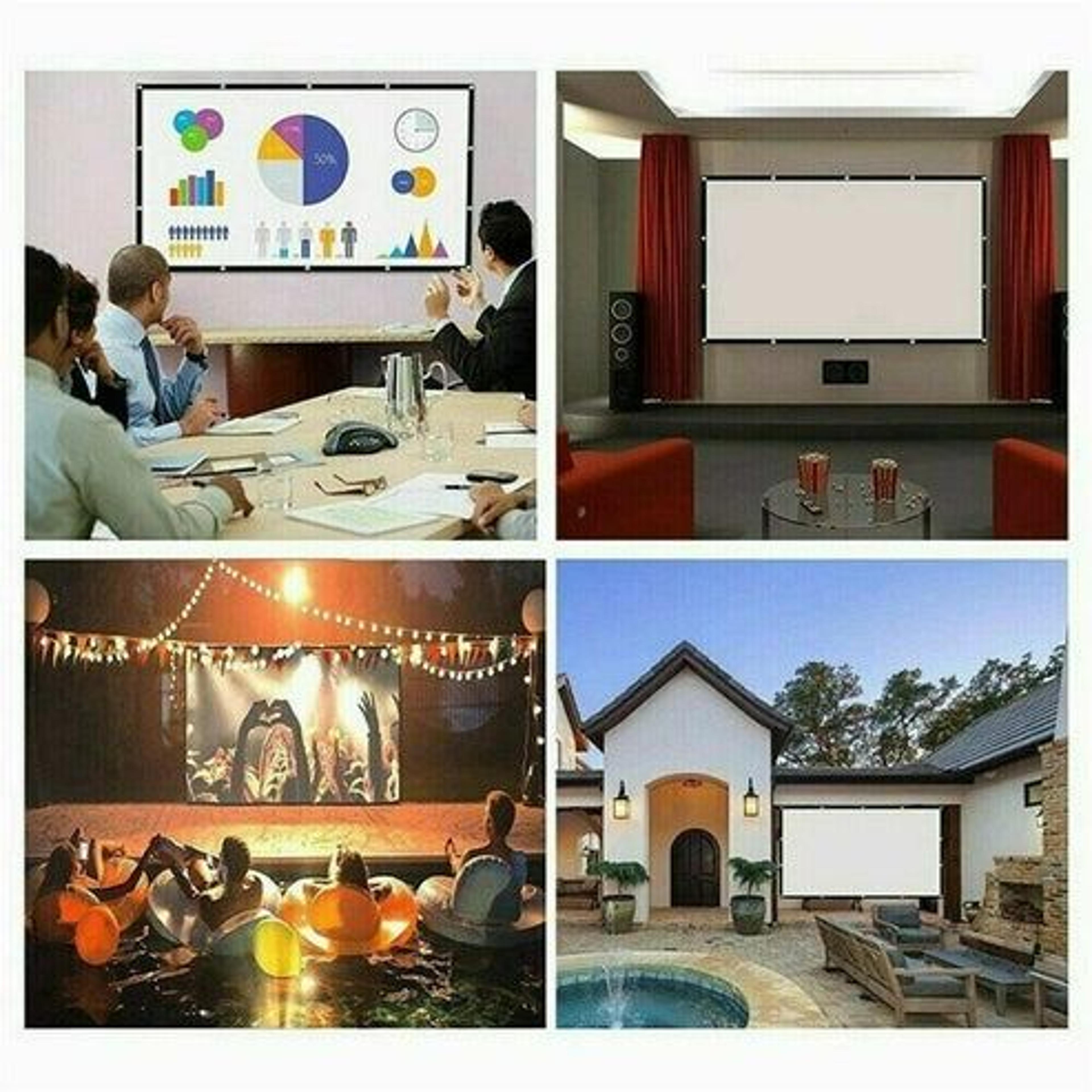 portable foldable projector screen, outdoor home cinema theater, 3d movie viewing screen for office & home use