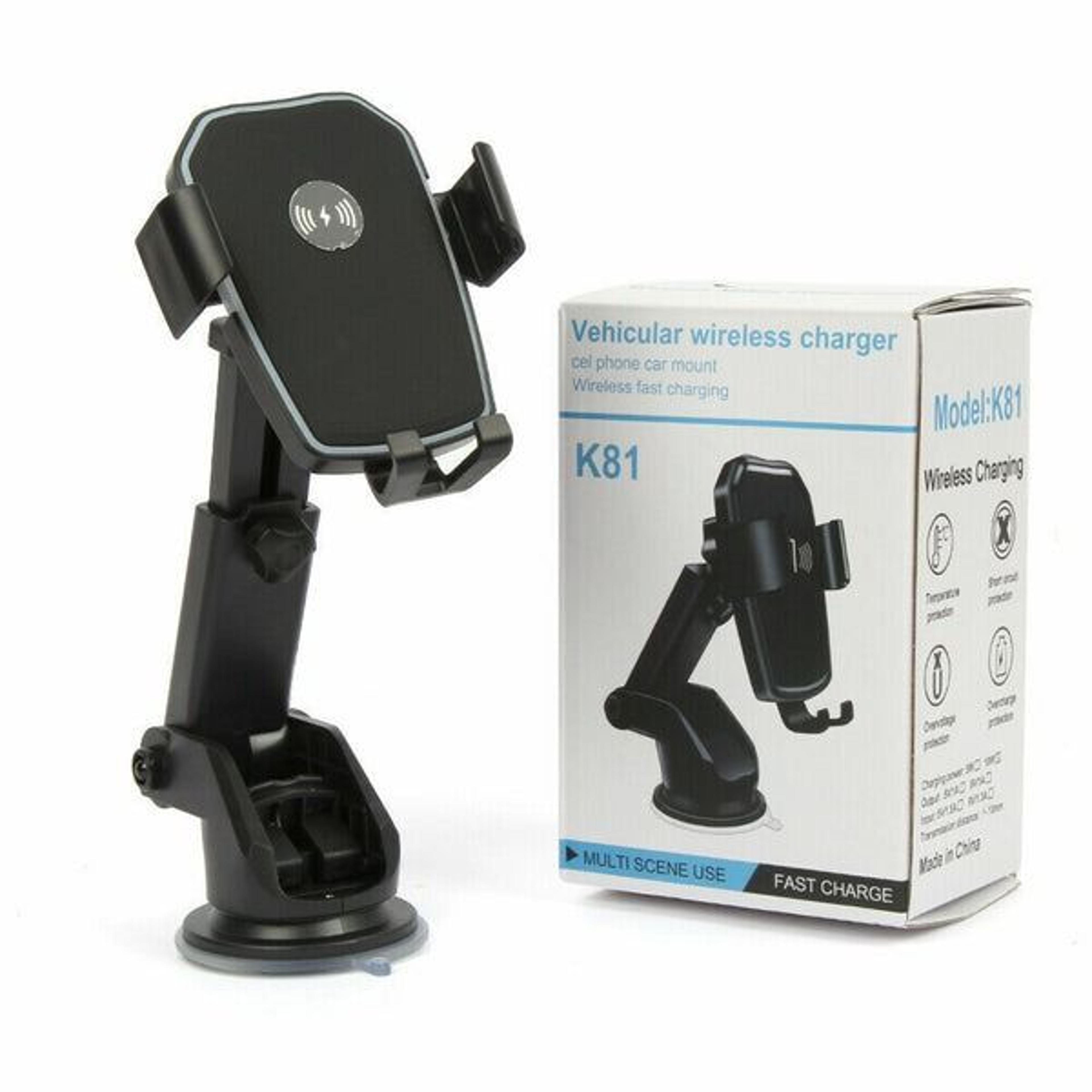 qi wireless fast charging car charger mount stand, 360-degree rotation, adjustable holder for phones