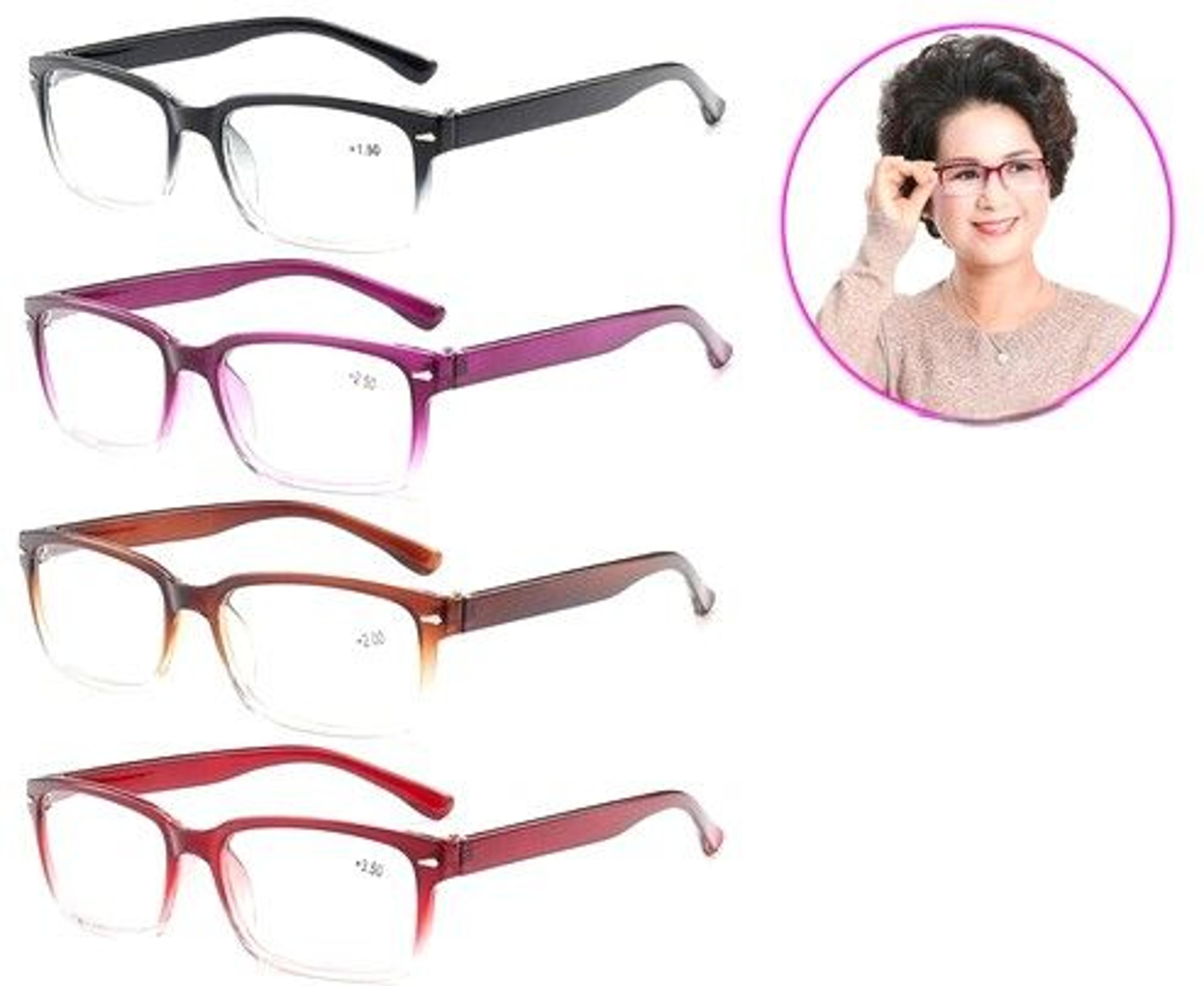 reading glasses for men and women, unisex rectangular eyeglasses, square frame, durable quality