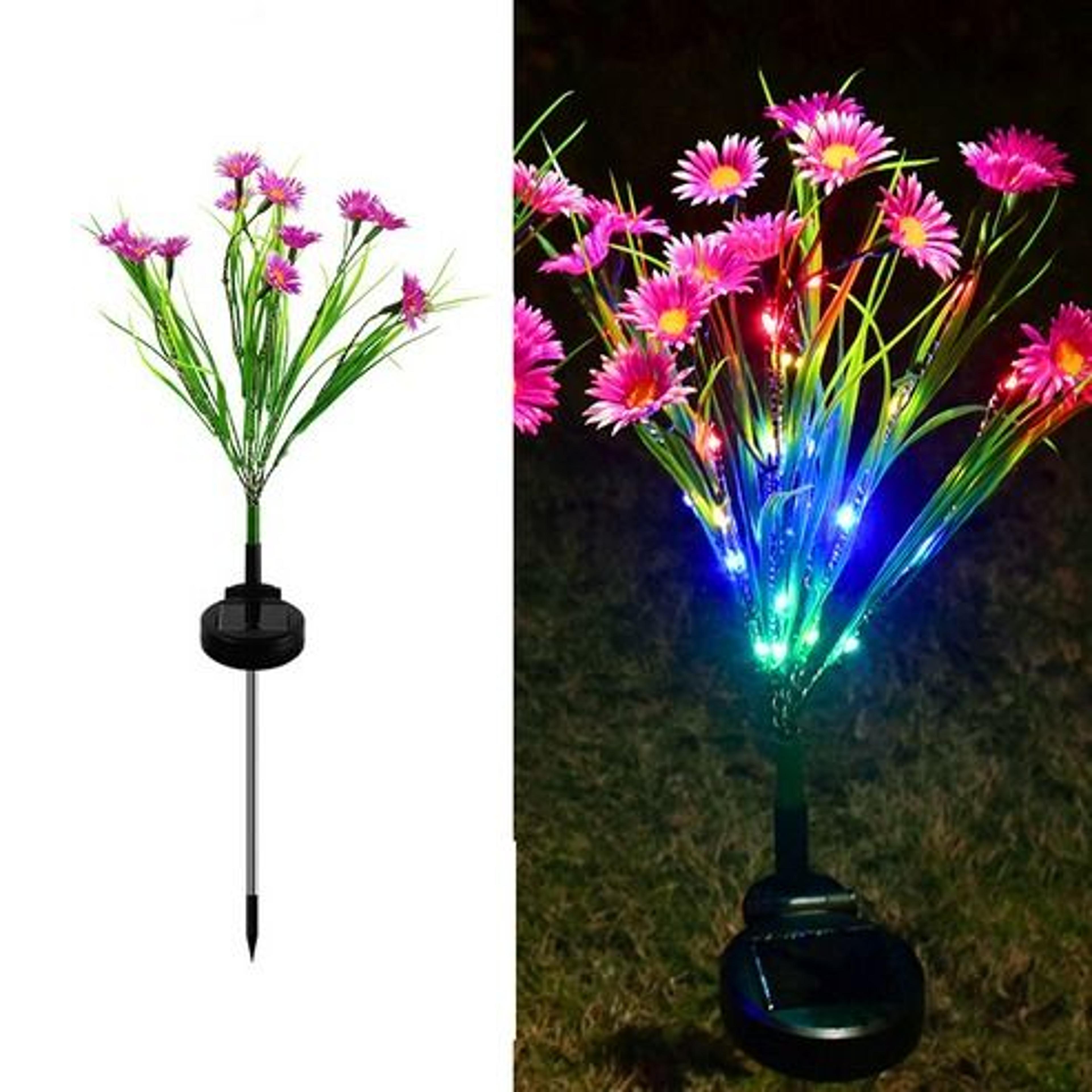led solar garden lights, waterproof flower stake lamp for outdoor yard, patio & garden decor, perfect for pathways