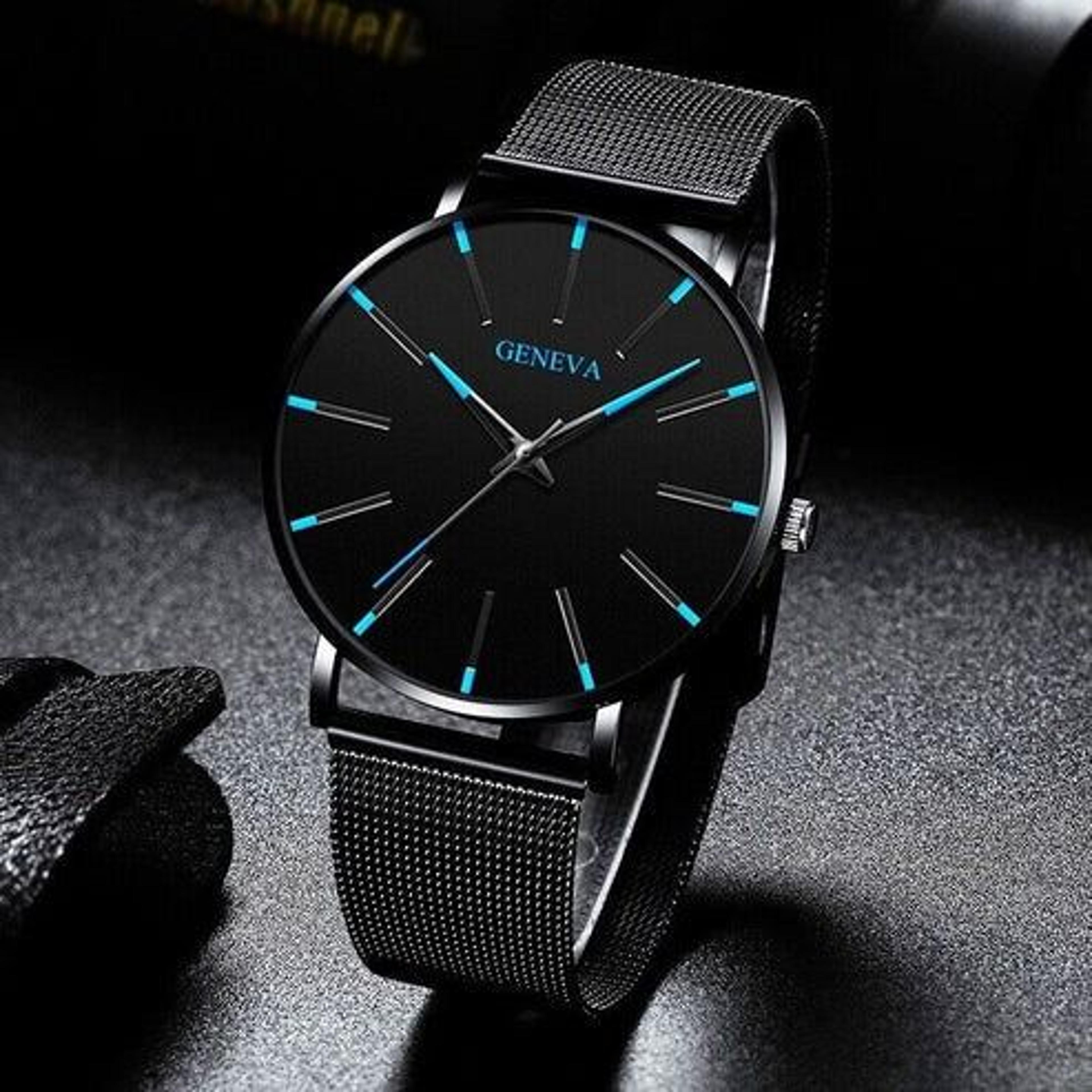 stainless steel quartz waterproof men's watch, luminous classic business watch with elegant design