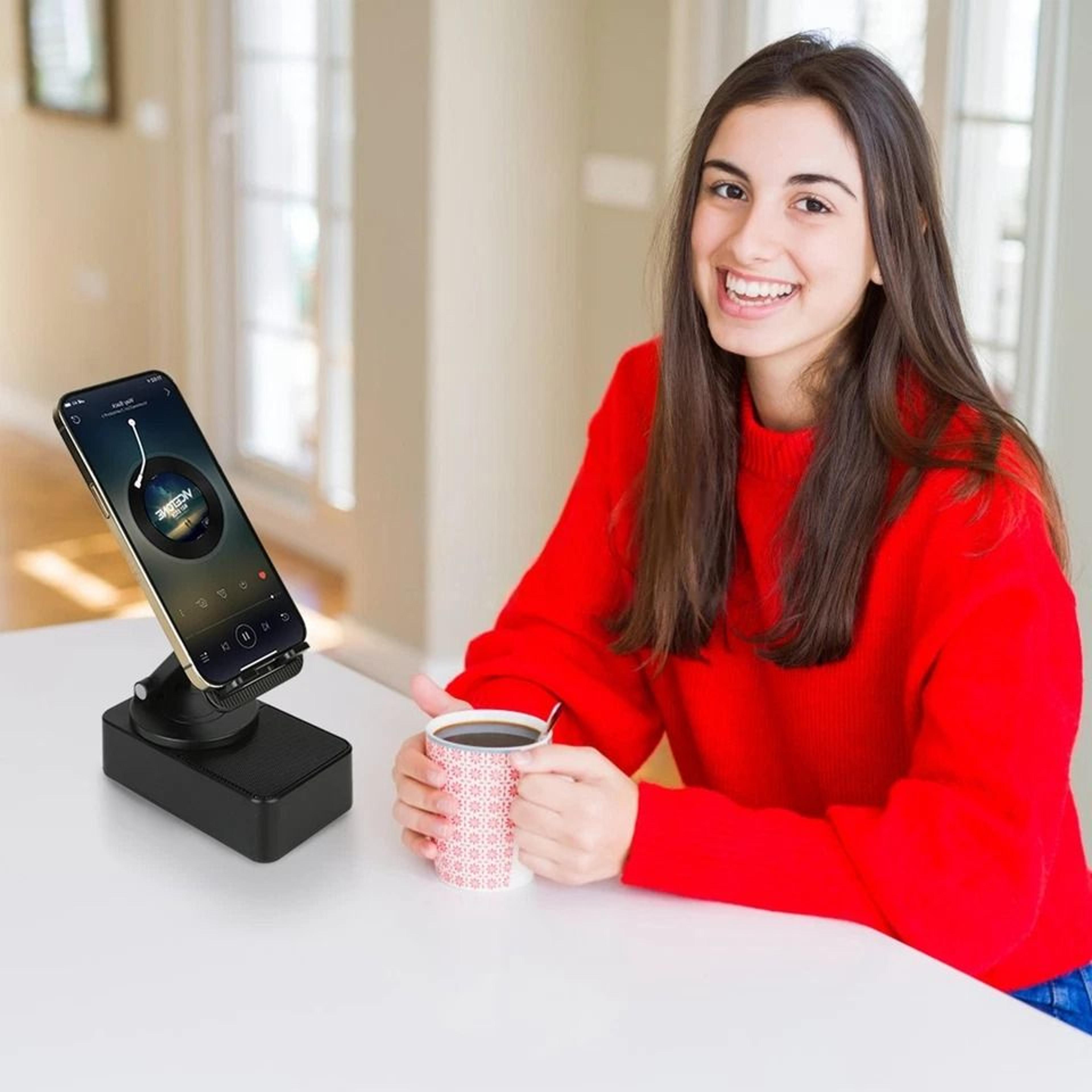 cell phone stand wireless, speaker power bank, free rotation