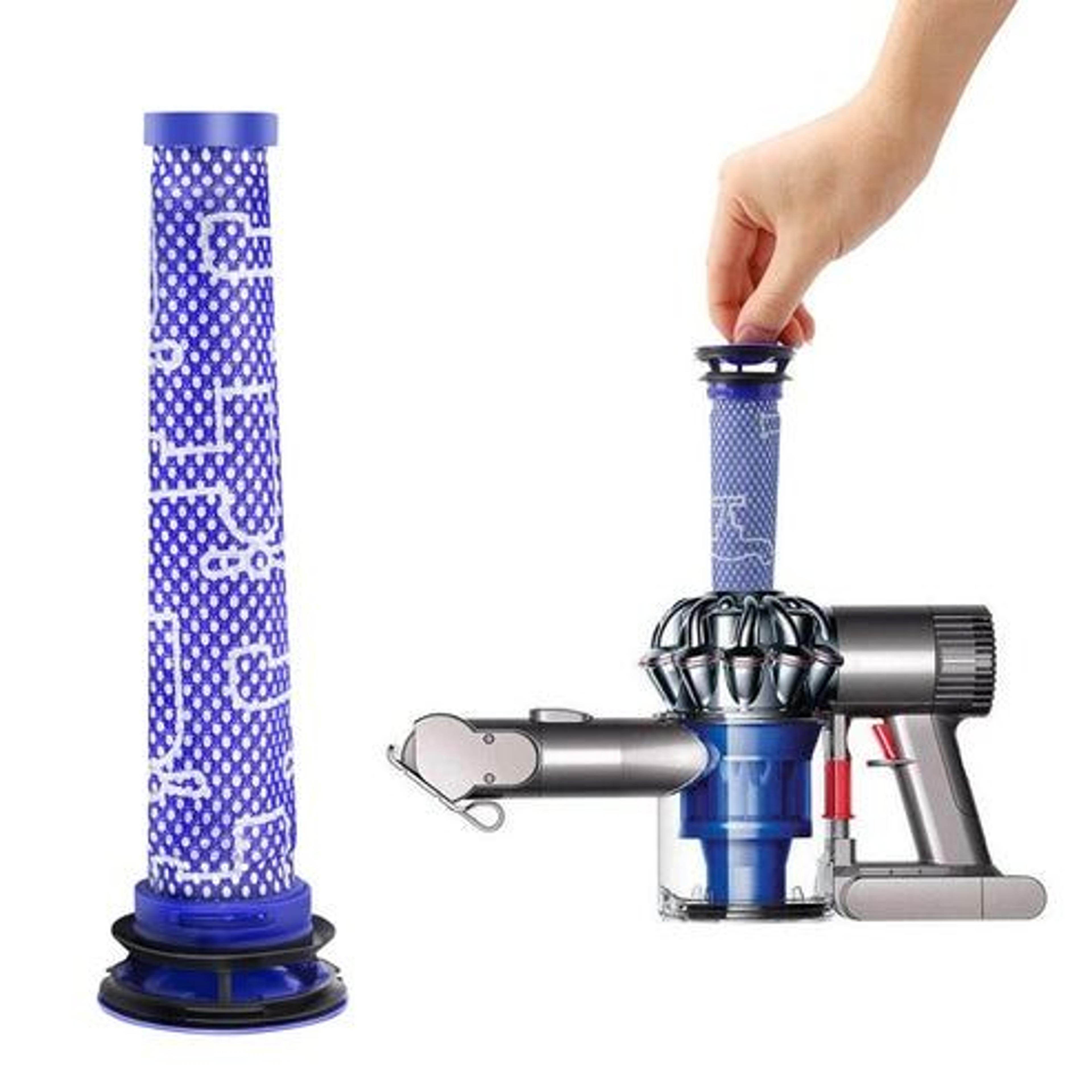 hepa motor filter replacement for dyson v7 v8 absolute cordless vacuum cleaner, high-efficiency filter, restores suction