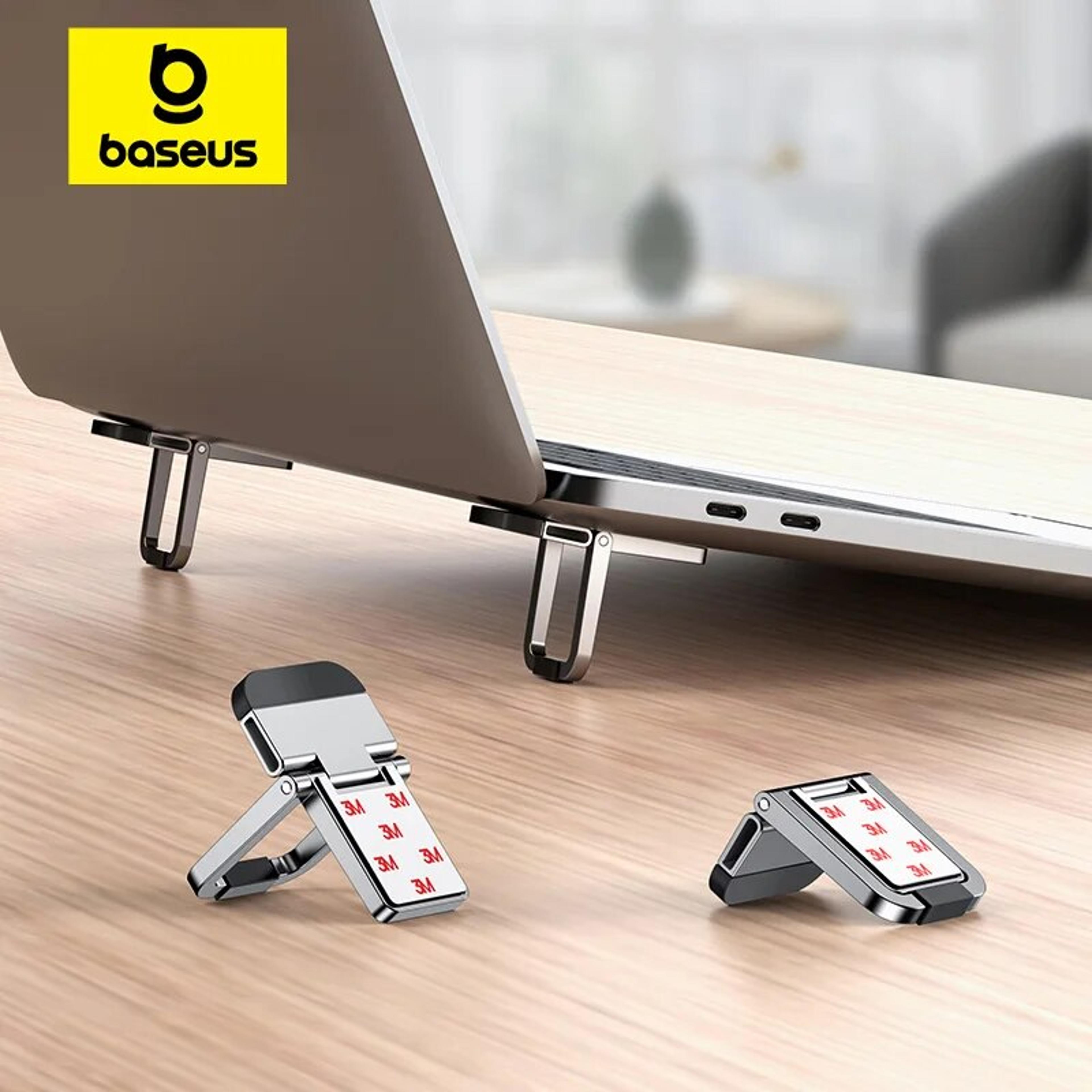 portable notebook support, baseus foldable laptop stand, adjustable riser holder, cooling bracket universal for laptop