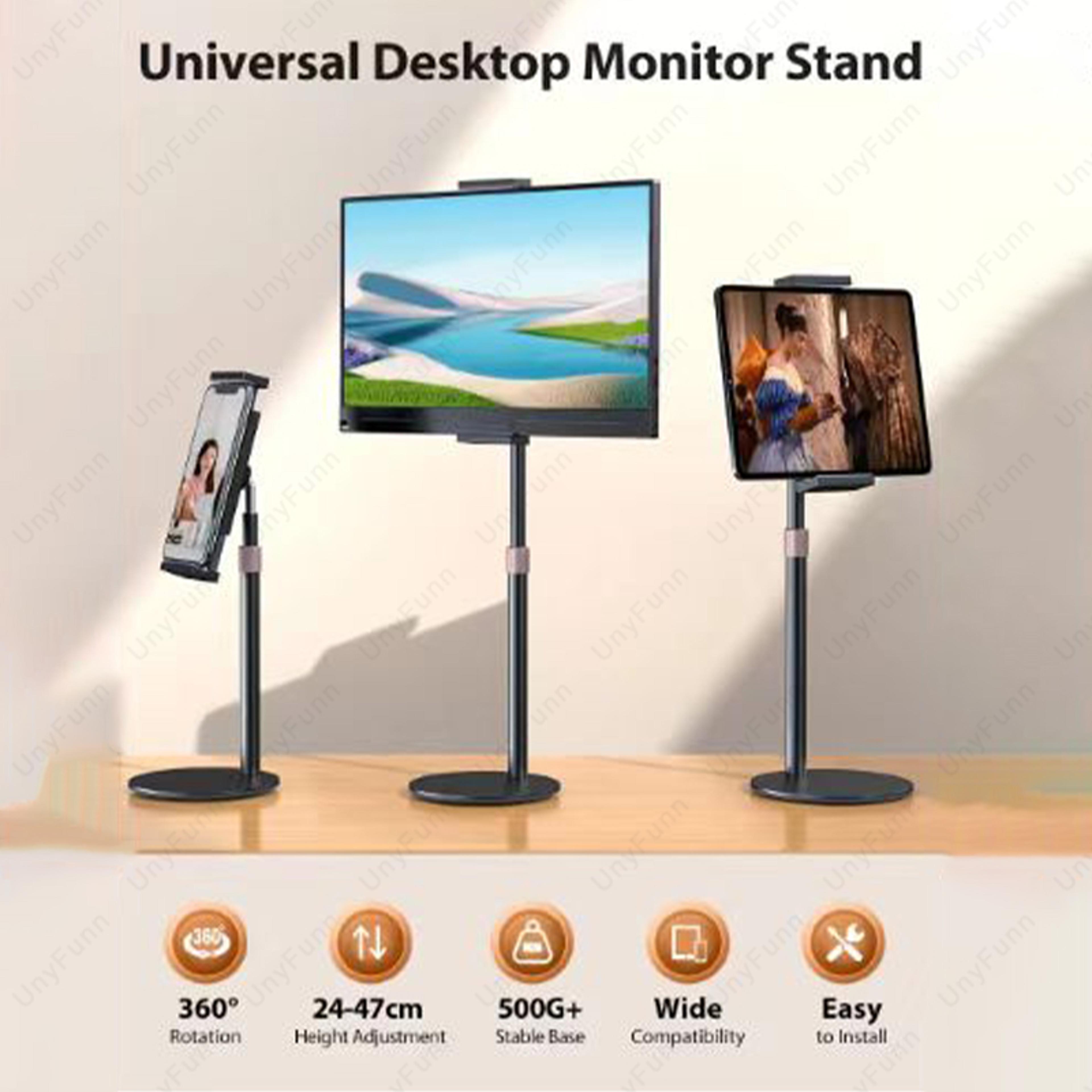desktop monitor bracket, portable monitor stand adjustable height, phone tablet monitor support holder