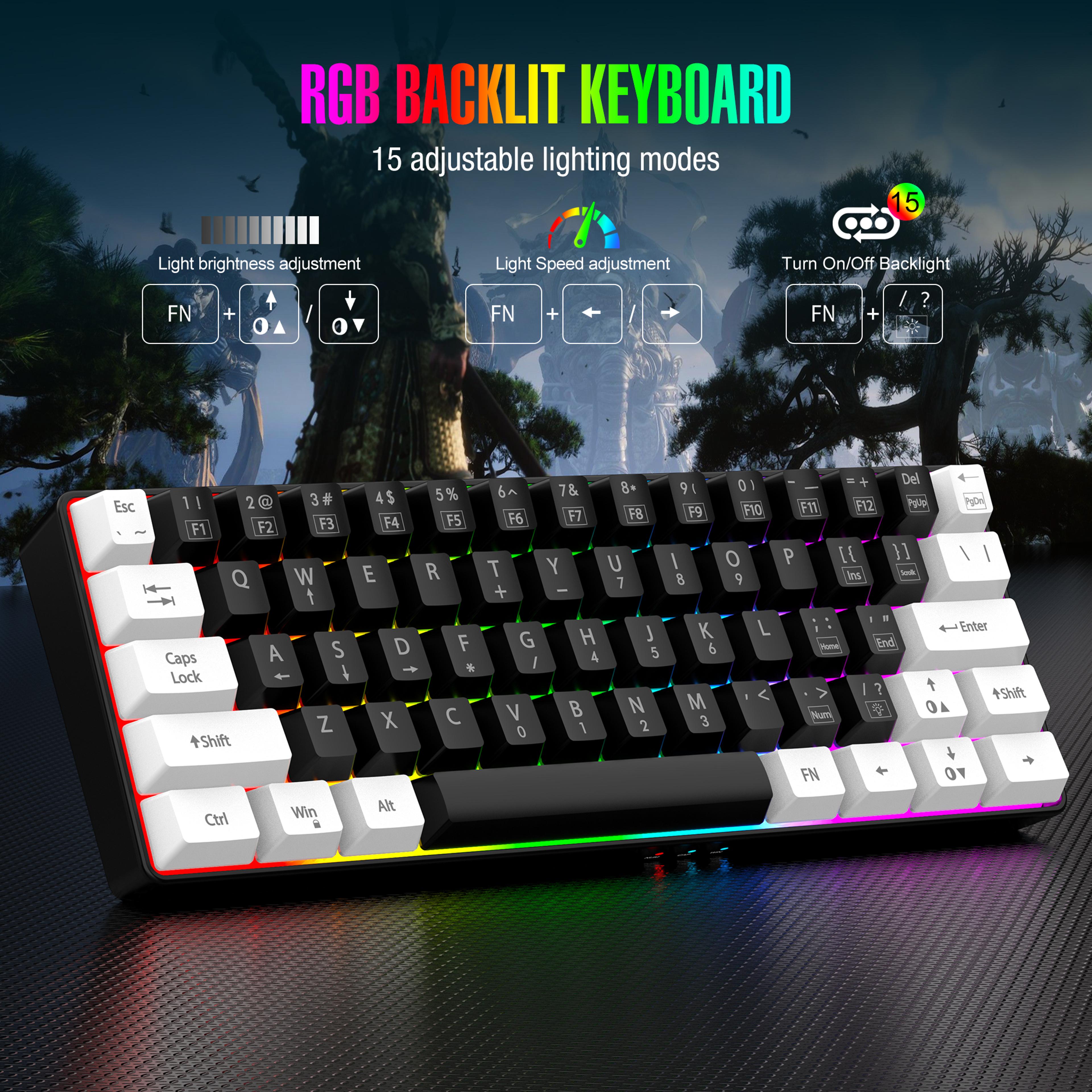rgb backlit ultra-small wired game keyboard, waterproof portable, computer mac gaming keyboard