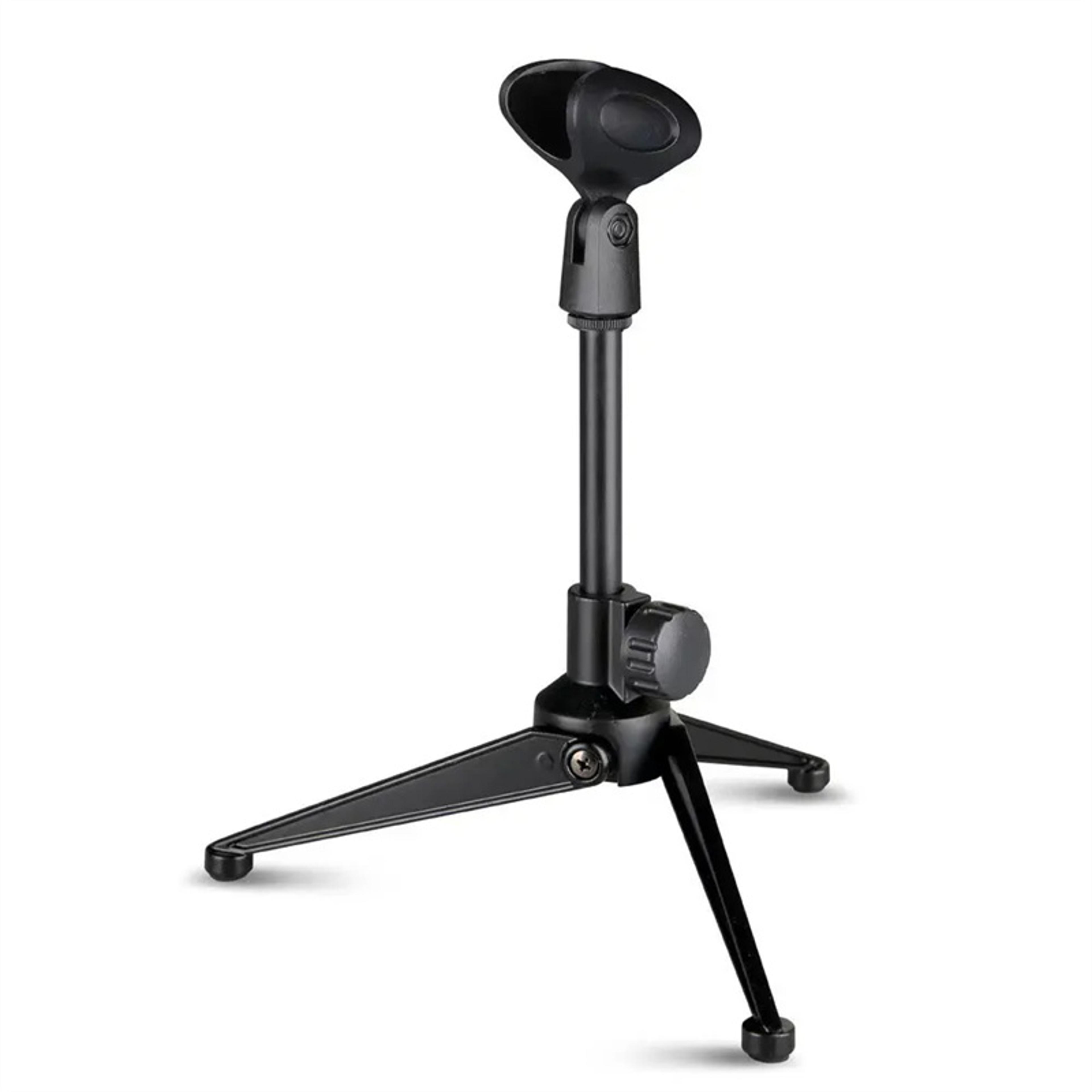 mini portable microphone stand, desktop tripod adjustable mic clip, universal lightweight bracket