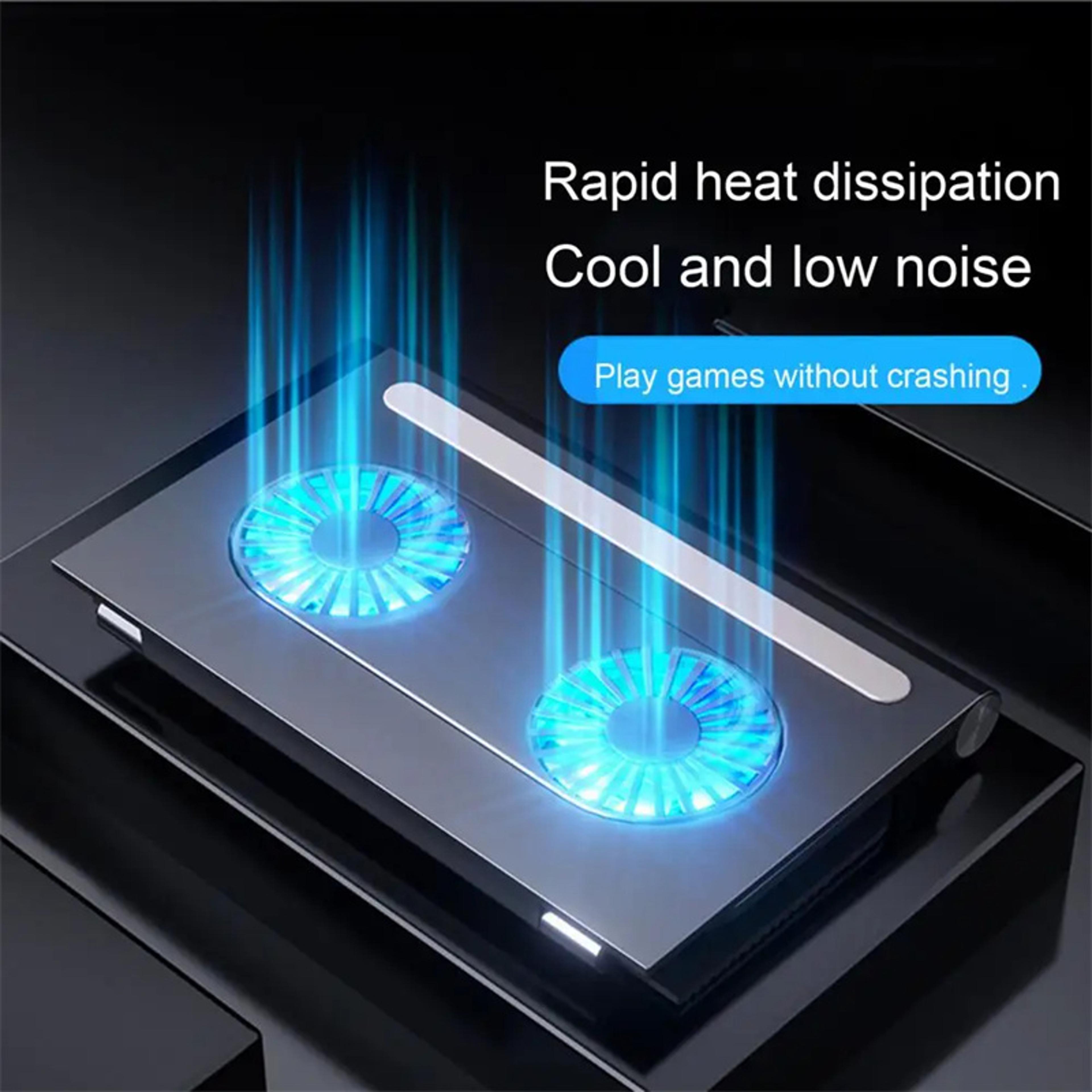 slim laptop cooler, silent computer cooling fans, portable laptop cooler, mute base game use, stable stand, laptop