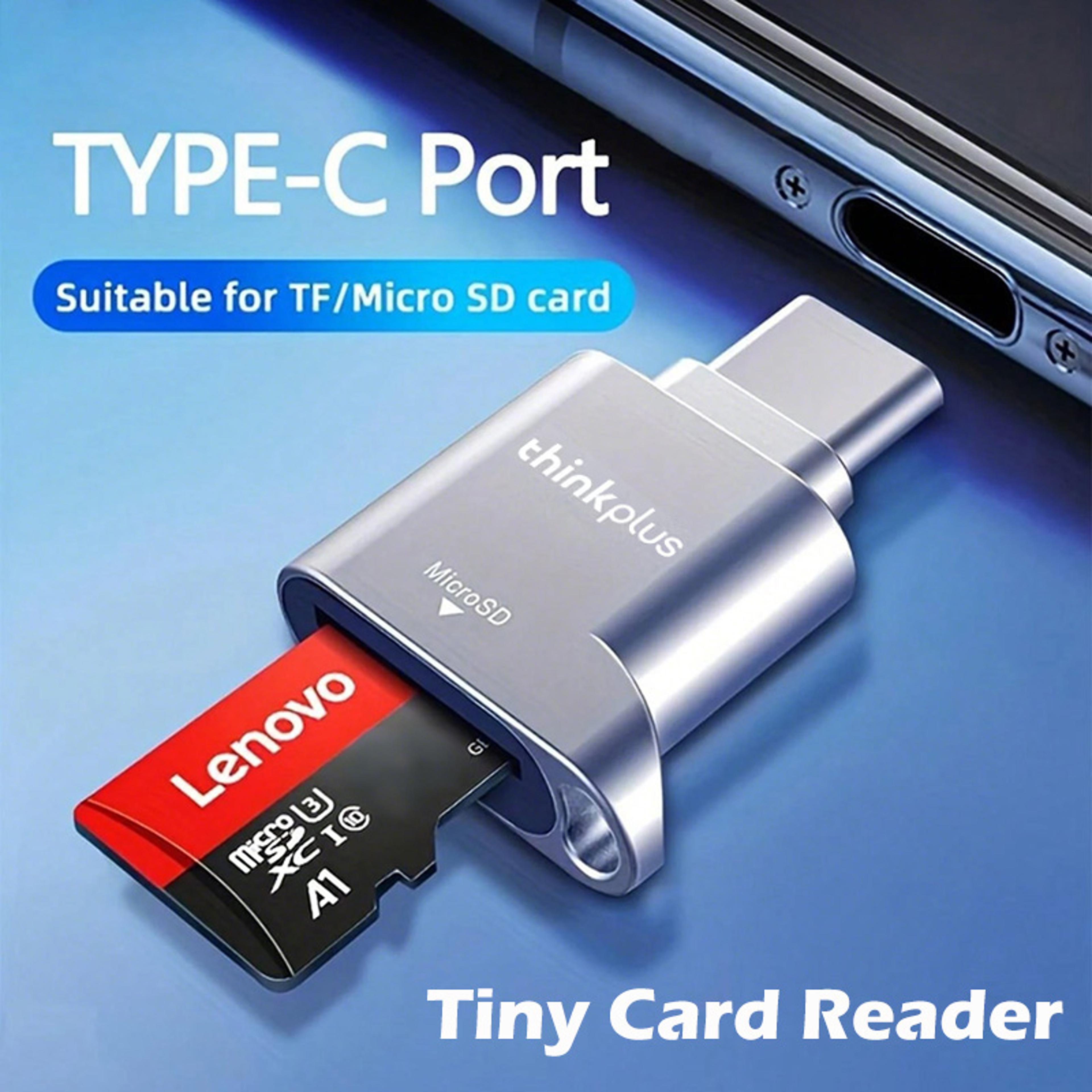 memory card mini metal, lenovo thinkplus usb c, type-c, tf card reader, adapter for type c phone
